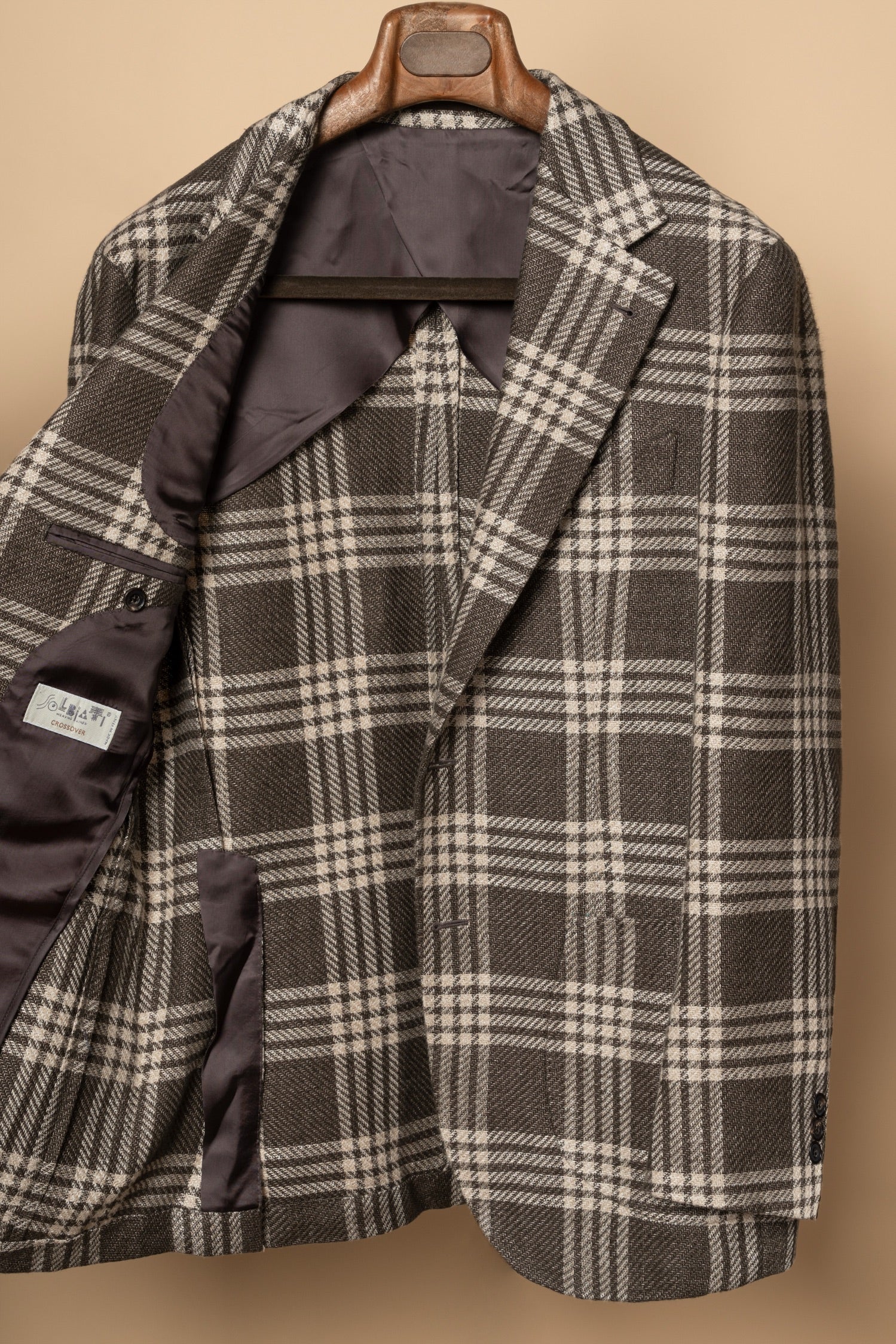 MTO Khaki Plaid Linen Cotton Jacket