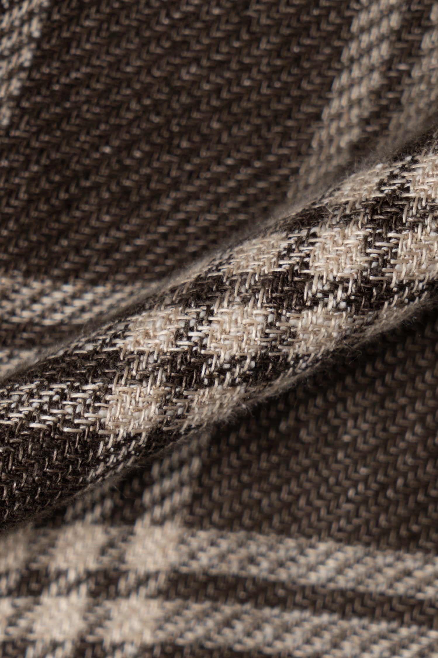 MTO Khaki Plaid Linen Cotton Jacket