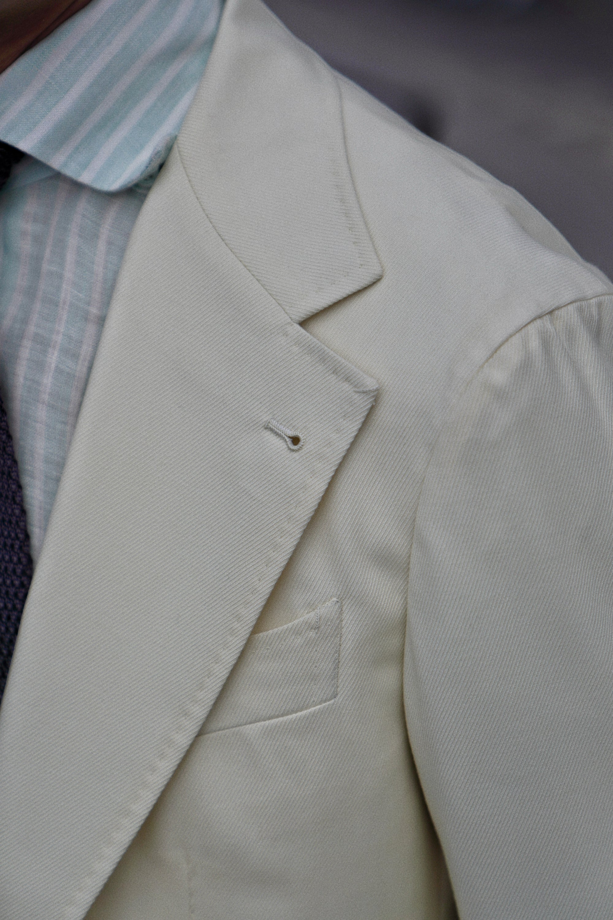 MTO Ivory Cavalry Twill 130s Wool Suit #424