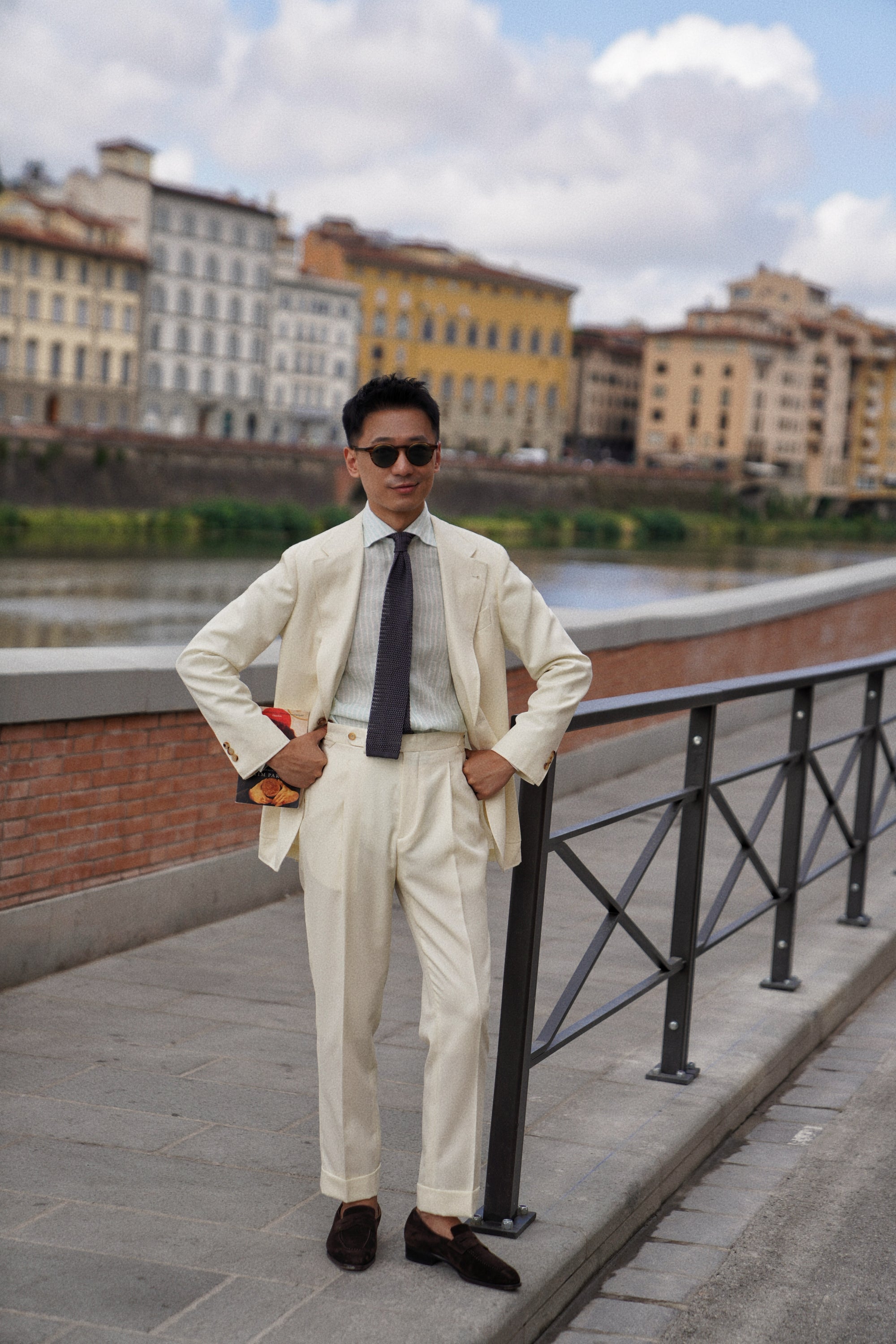 MTO Ivory Cavalry Twill 130s Wool Suit #424