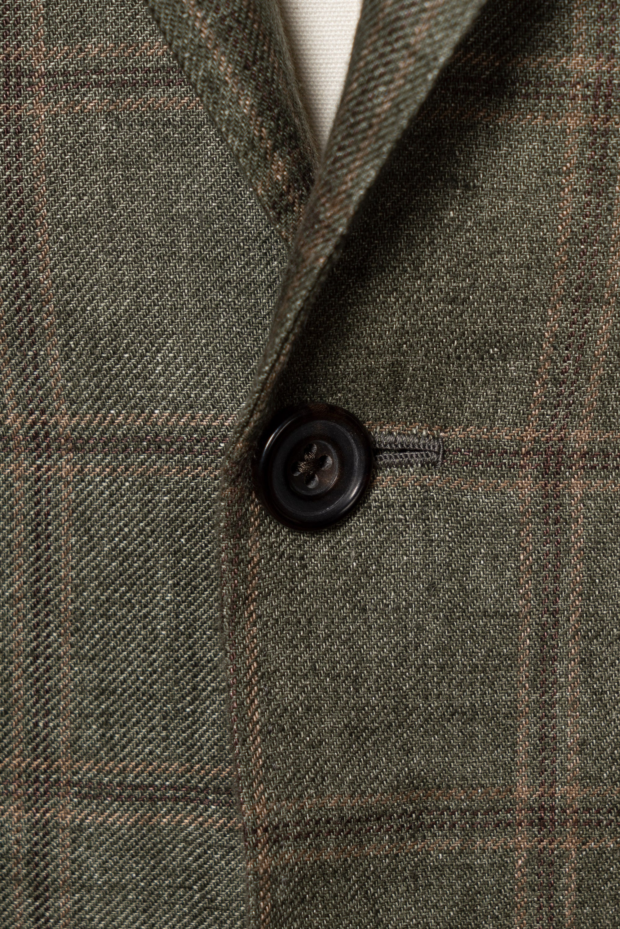 MTO Moss Windowpane Linen Jacket #498