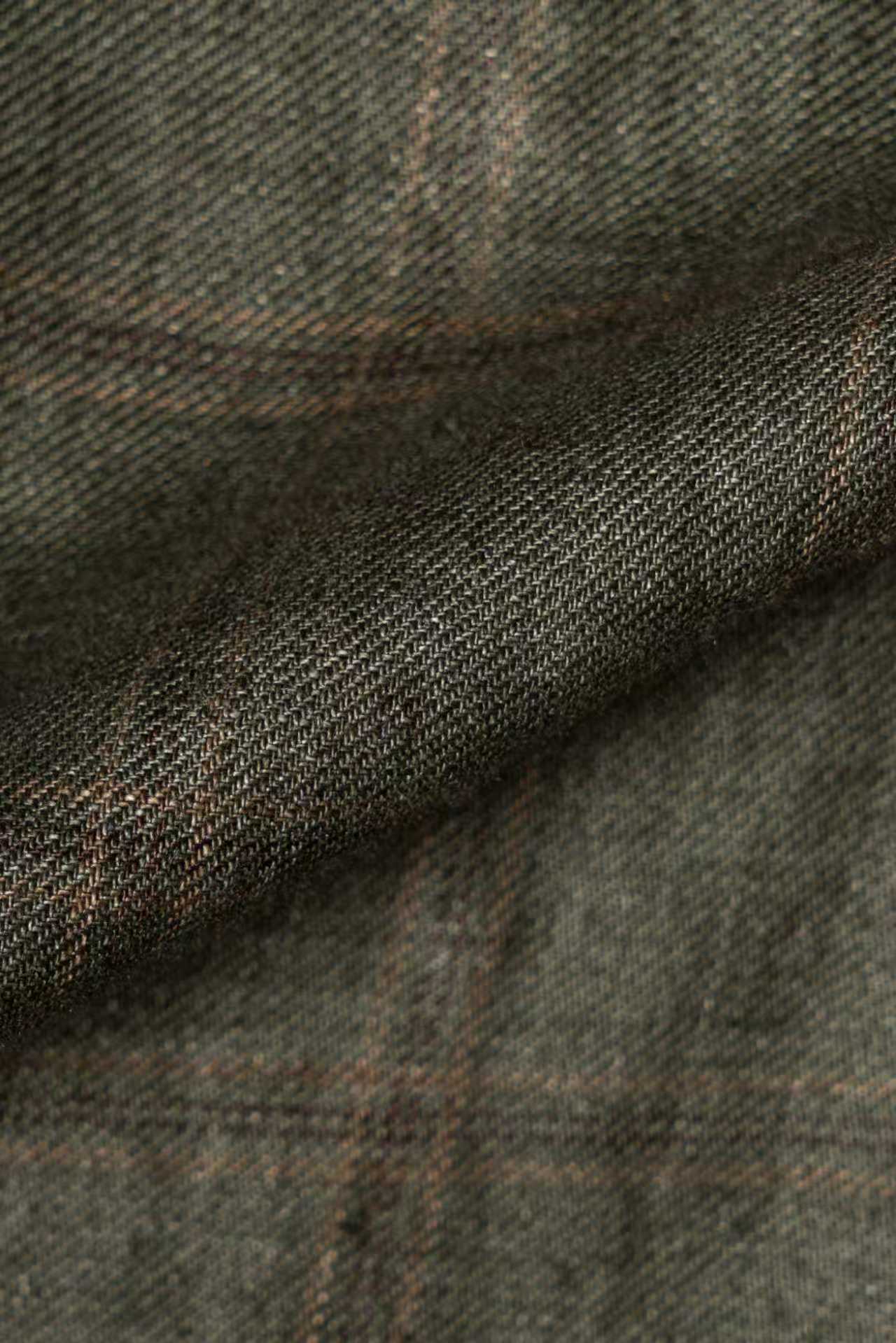 MTO Moss Windowpane Linen Jacket #498