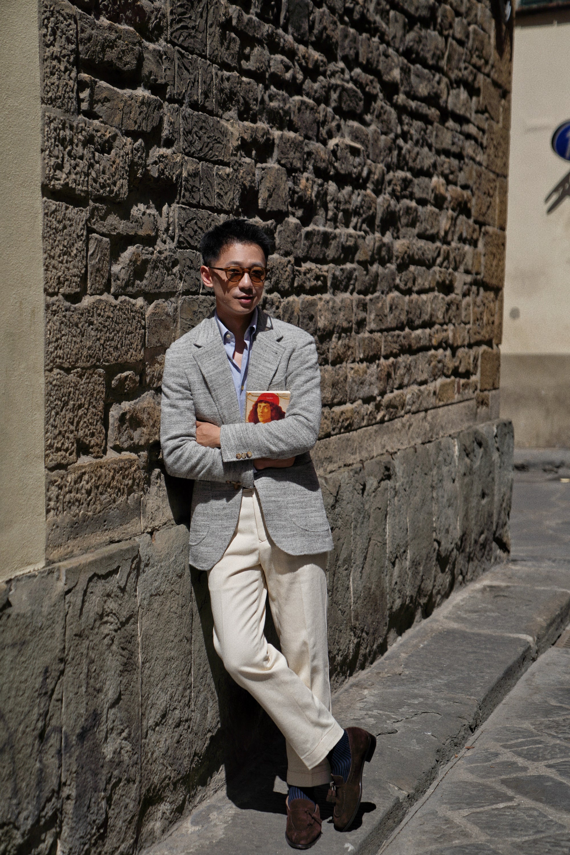 MTO Mist Gray Camel Wool Herringbone Jacket #445
