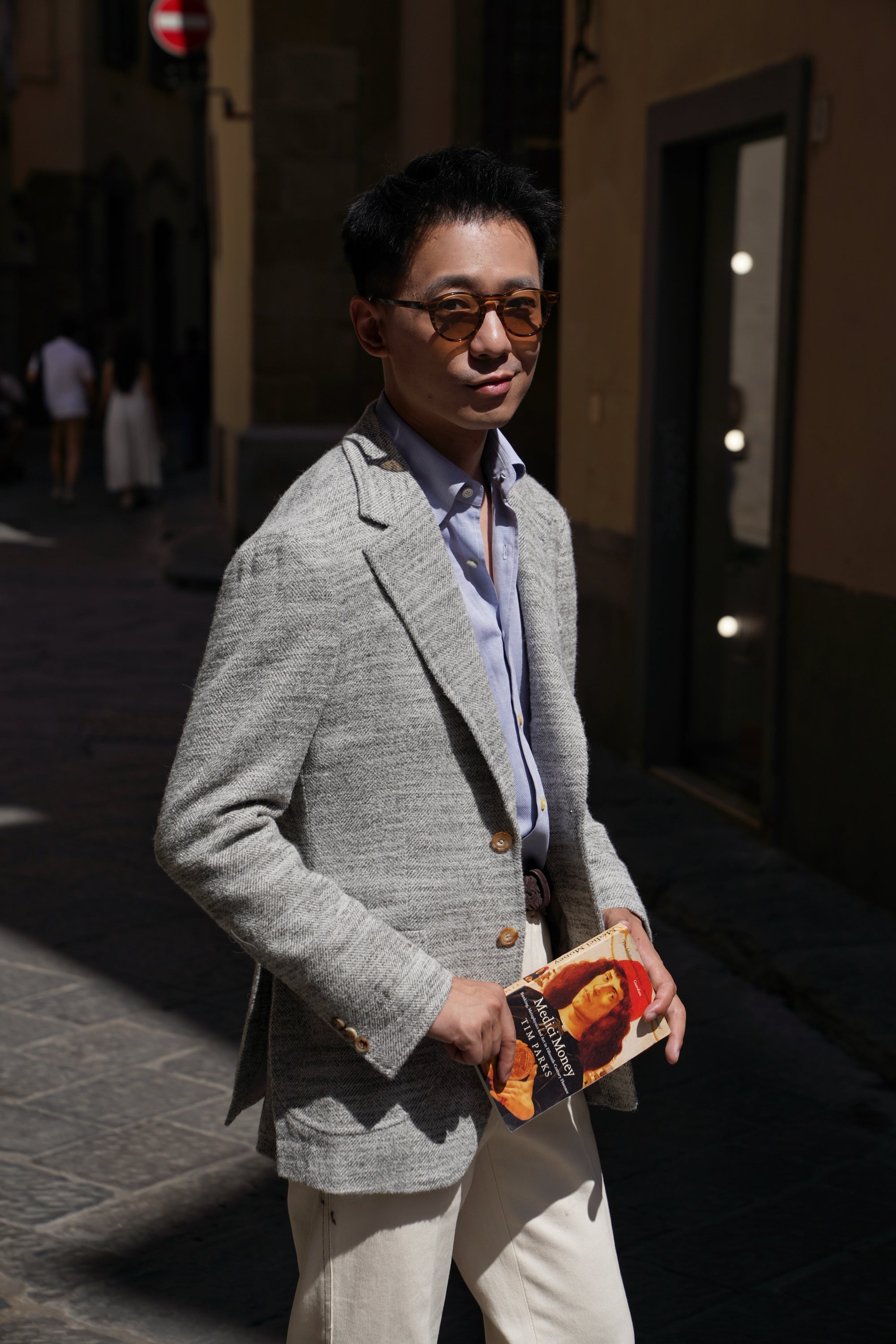 MTO Mist Gray Camel Wool Herringbone Jacket #445