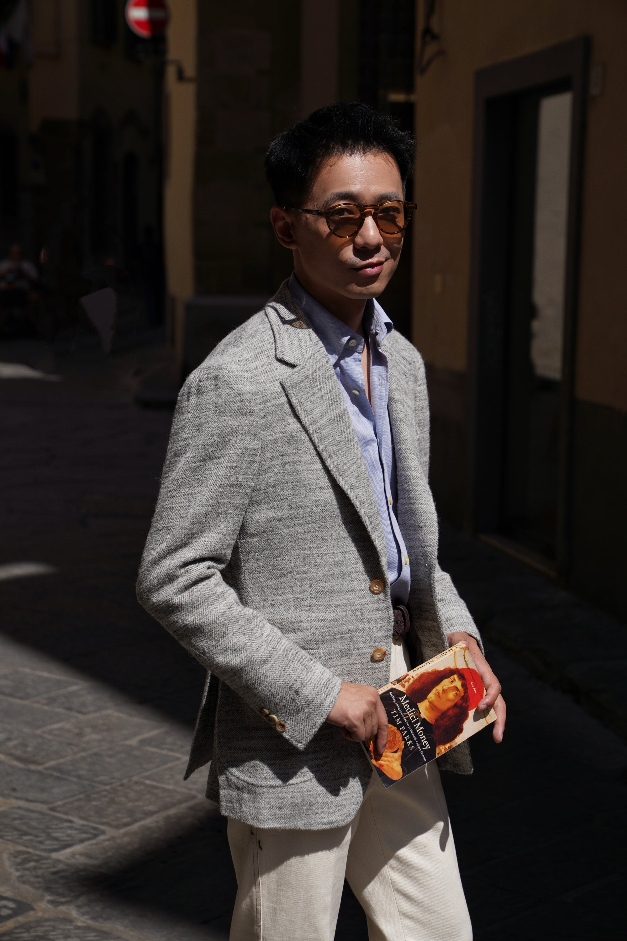 MTO Mist Gray Camel Wool Herringbone Jacket #445
