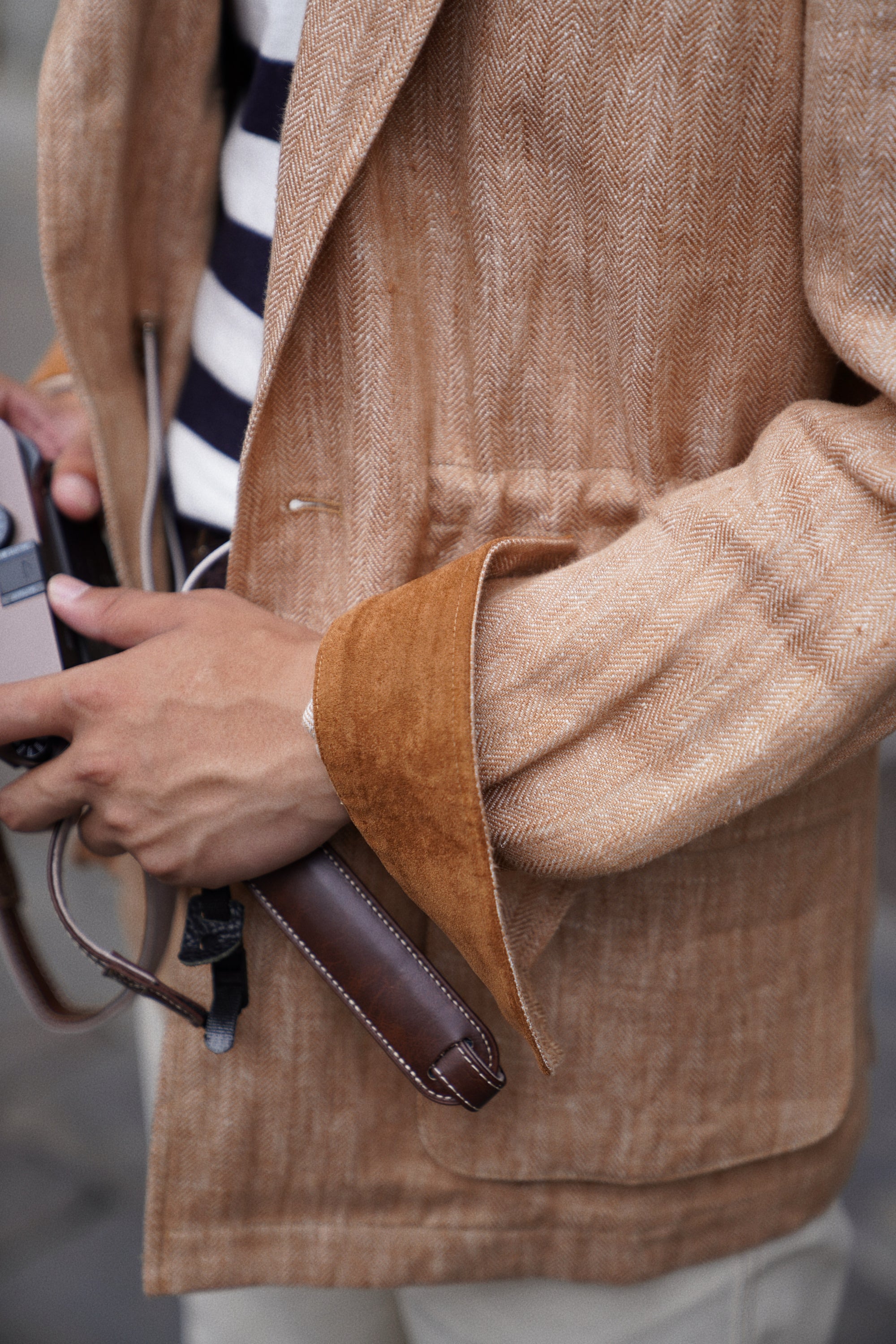 Tangerine Herringbone Linen Teba Jacket #227