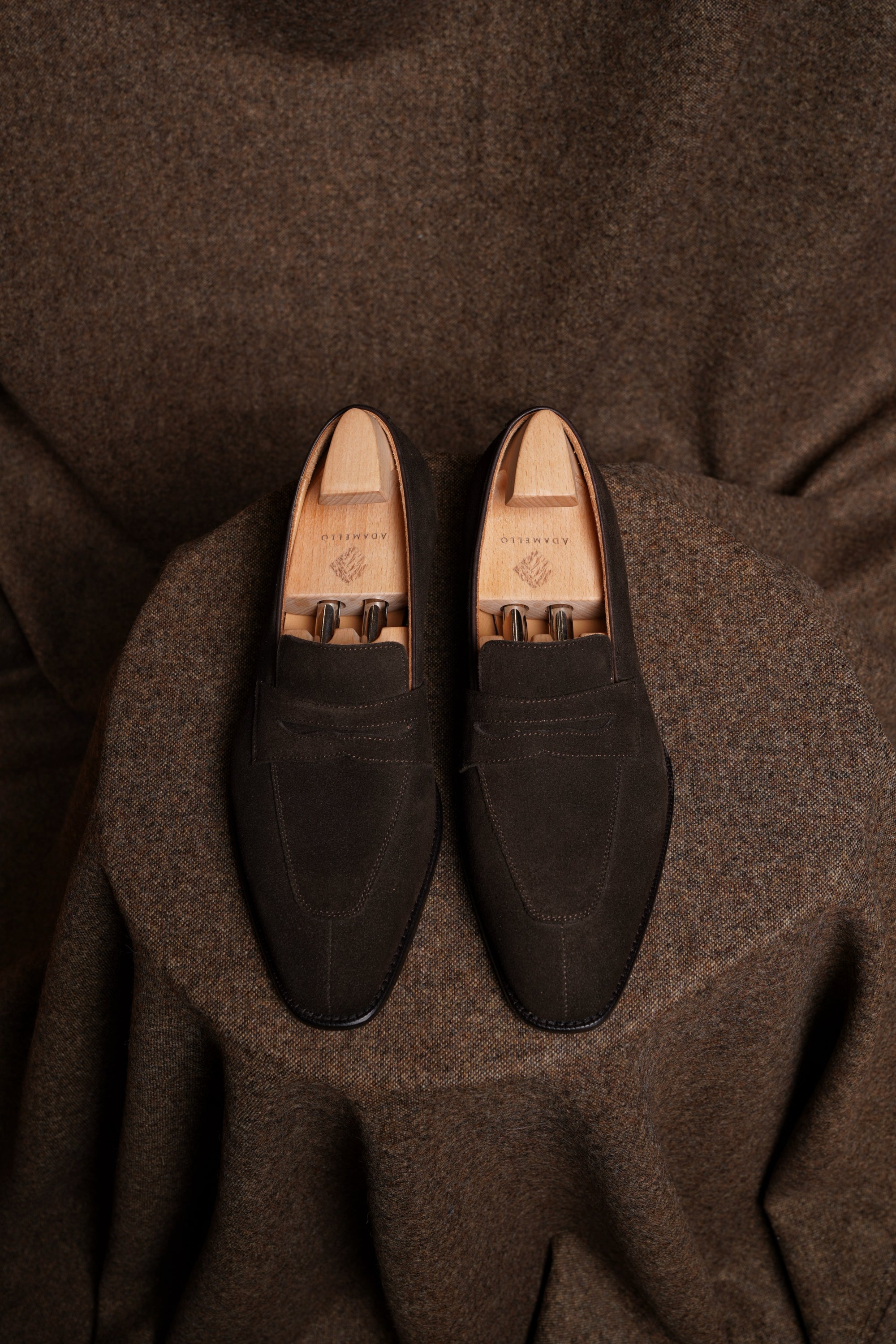 Adamello “Torino” Dark Brown Suede Penny Loafer
