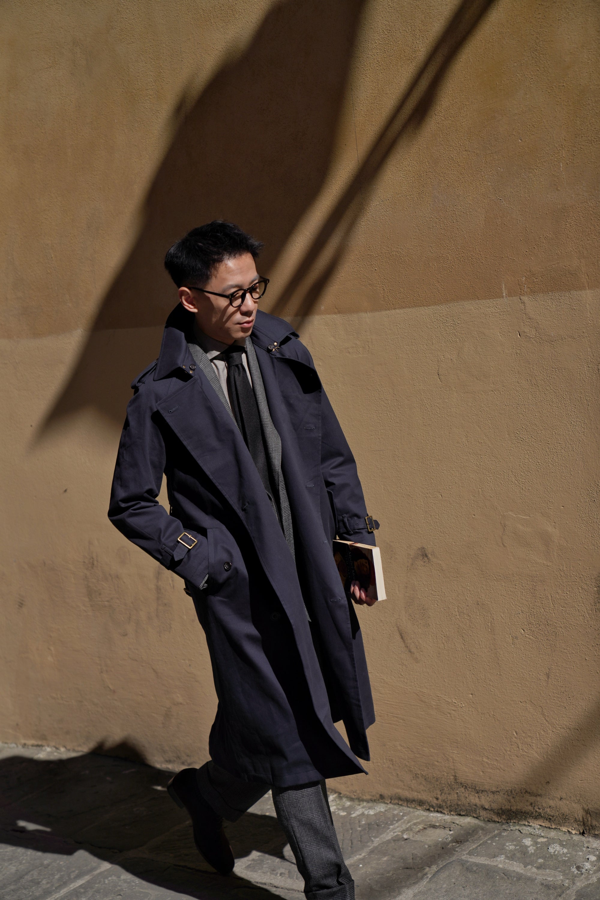 Navy Gabardine Trench Coat #158