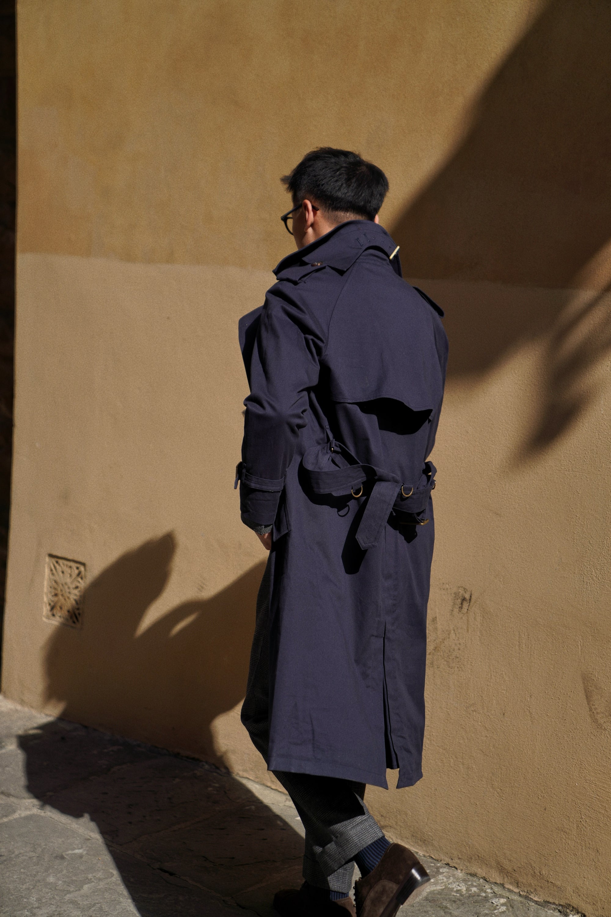 Navy Gabardine Trench Coat #158