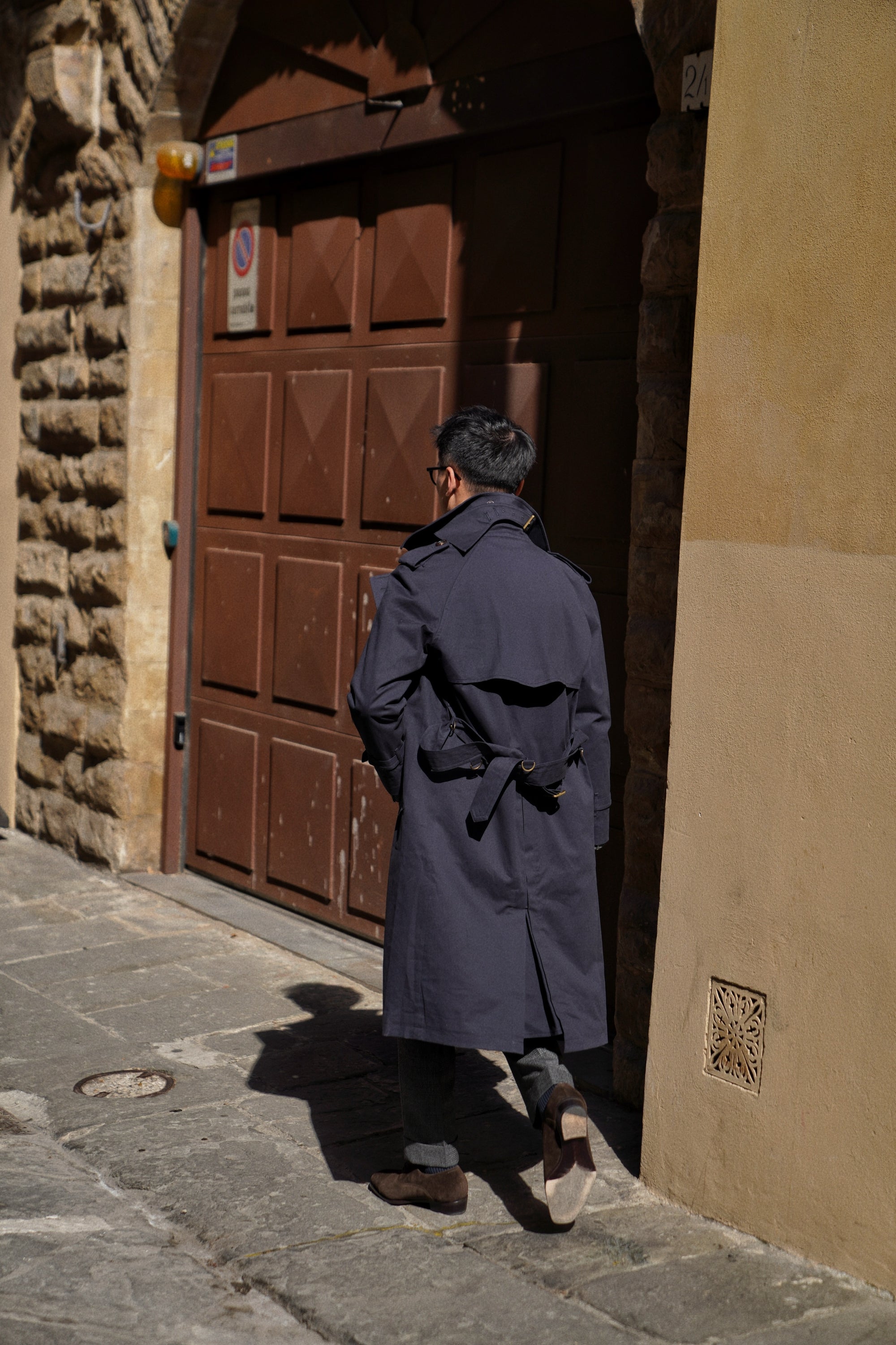 Navy Gabardine Trench Coat #158
