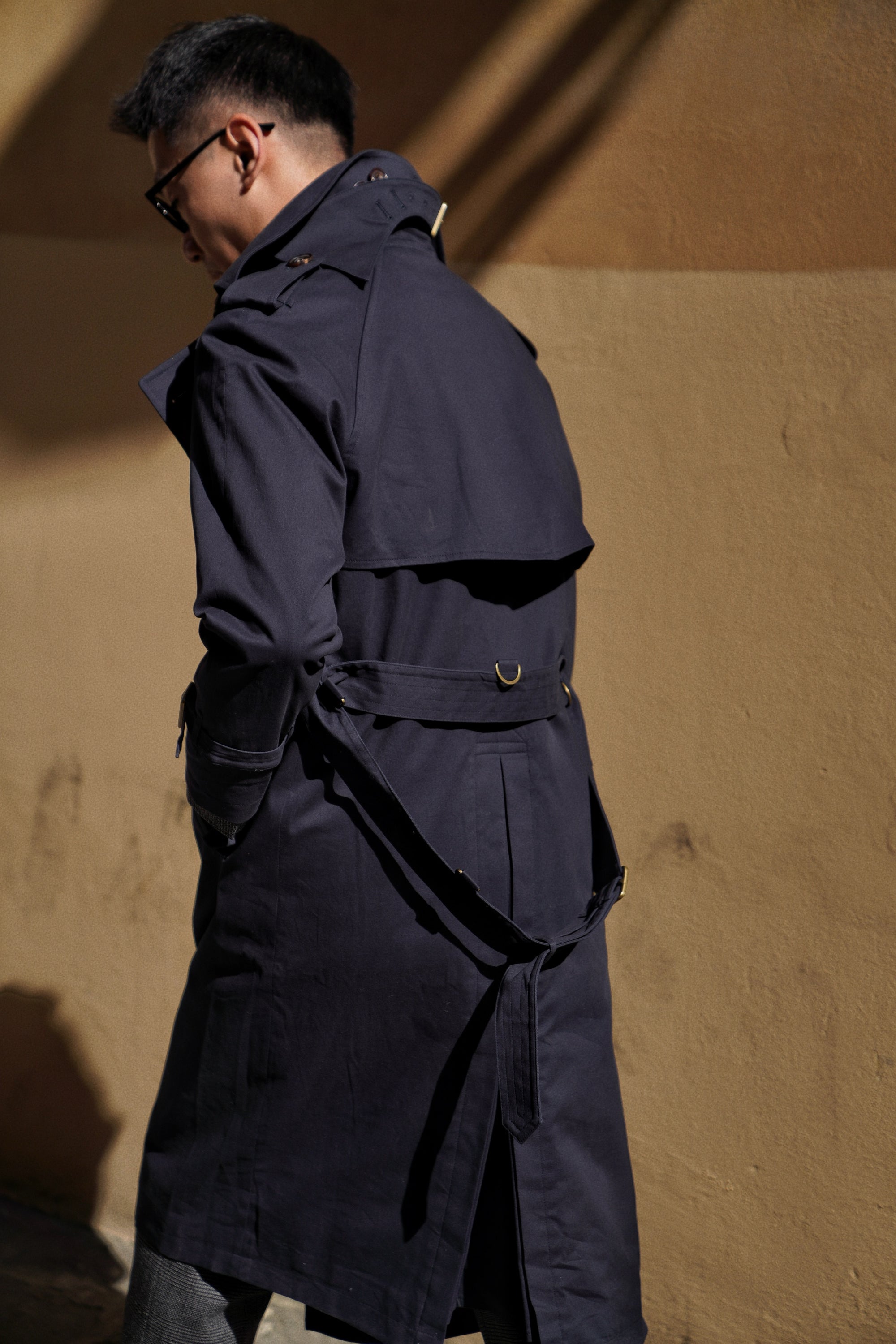 Navy Gabardine Trench Coat #158