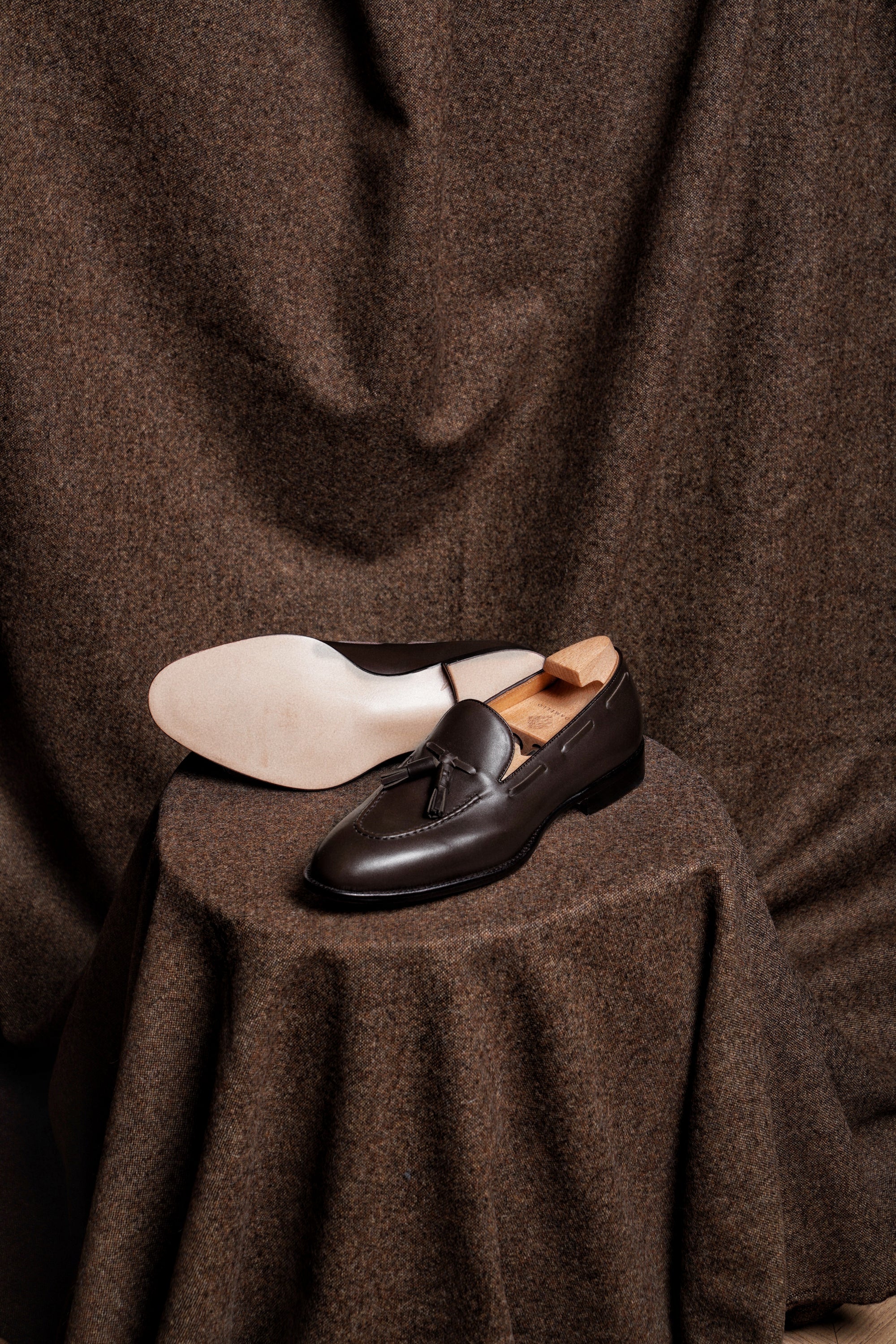 Adamello “Bellagio” Dark Brown Calf Tussel Loafer