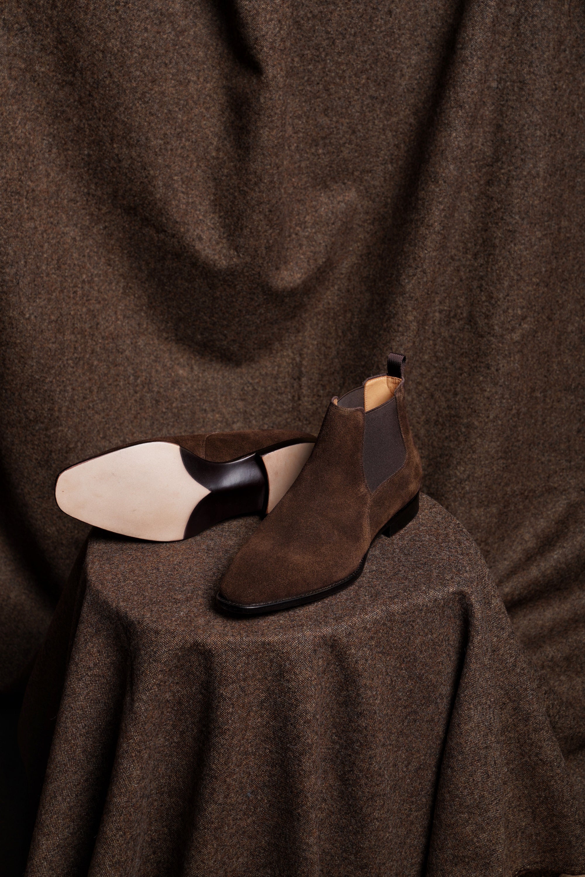 Adamello “Cortina” Dark Brown Suede Chelsea Boot