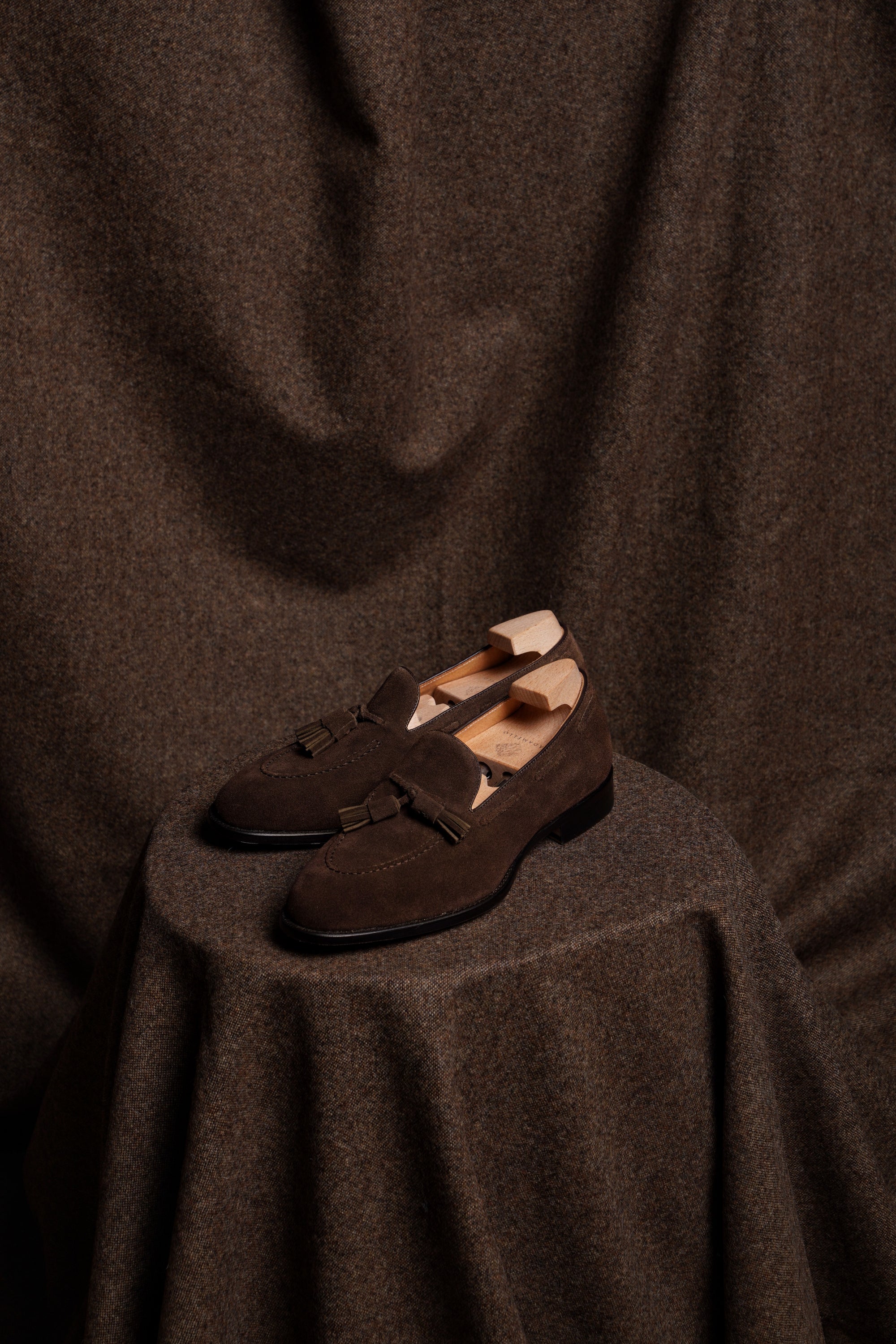 Adamello “Bellagio” Dark Brown Suede Tussel Loafer