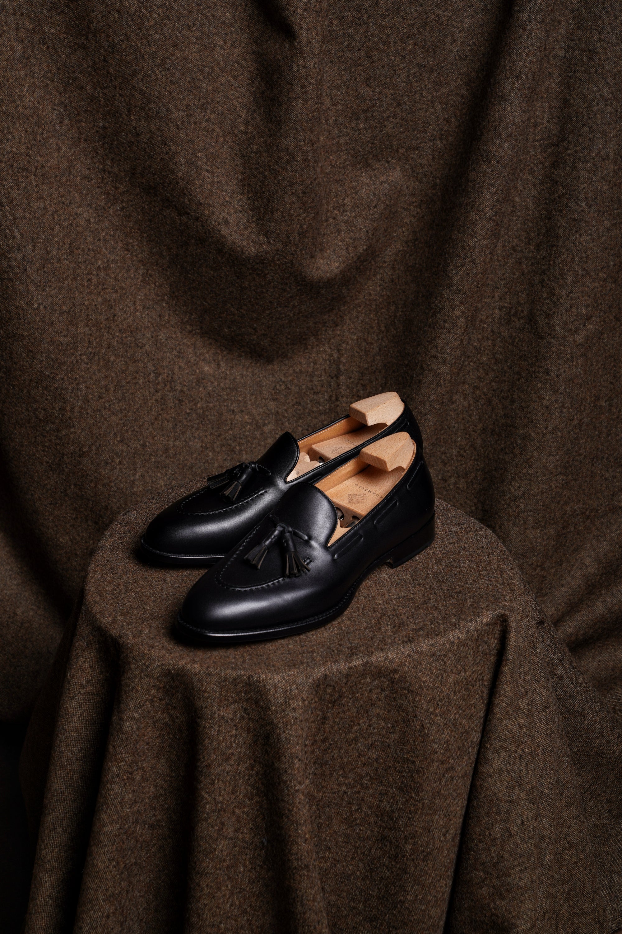 Adamello “Bellagio” Black Calf Tussel Loafer