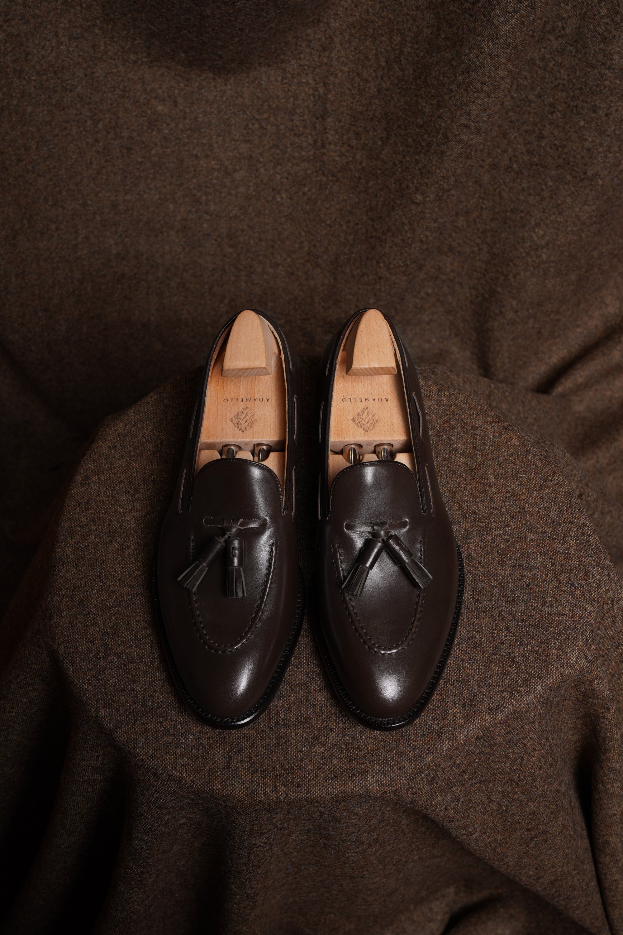Adamello “Bellagio” Dark Brown Calf Tussel Loafer