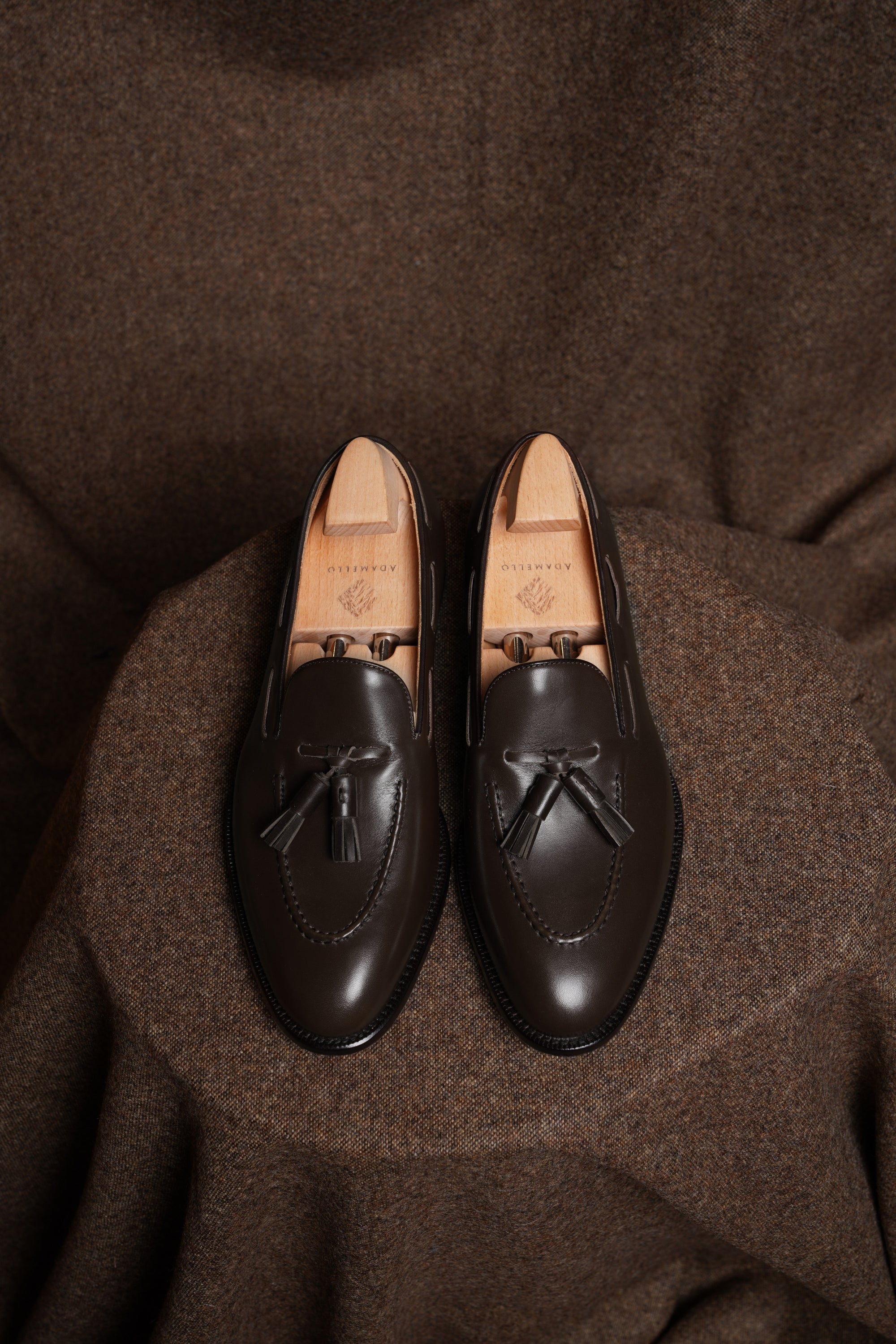 Adamello “Bellagio” Dark Brown Calf Tussel Loafer