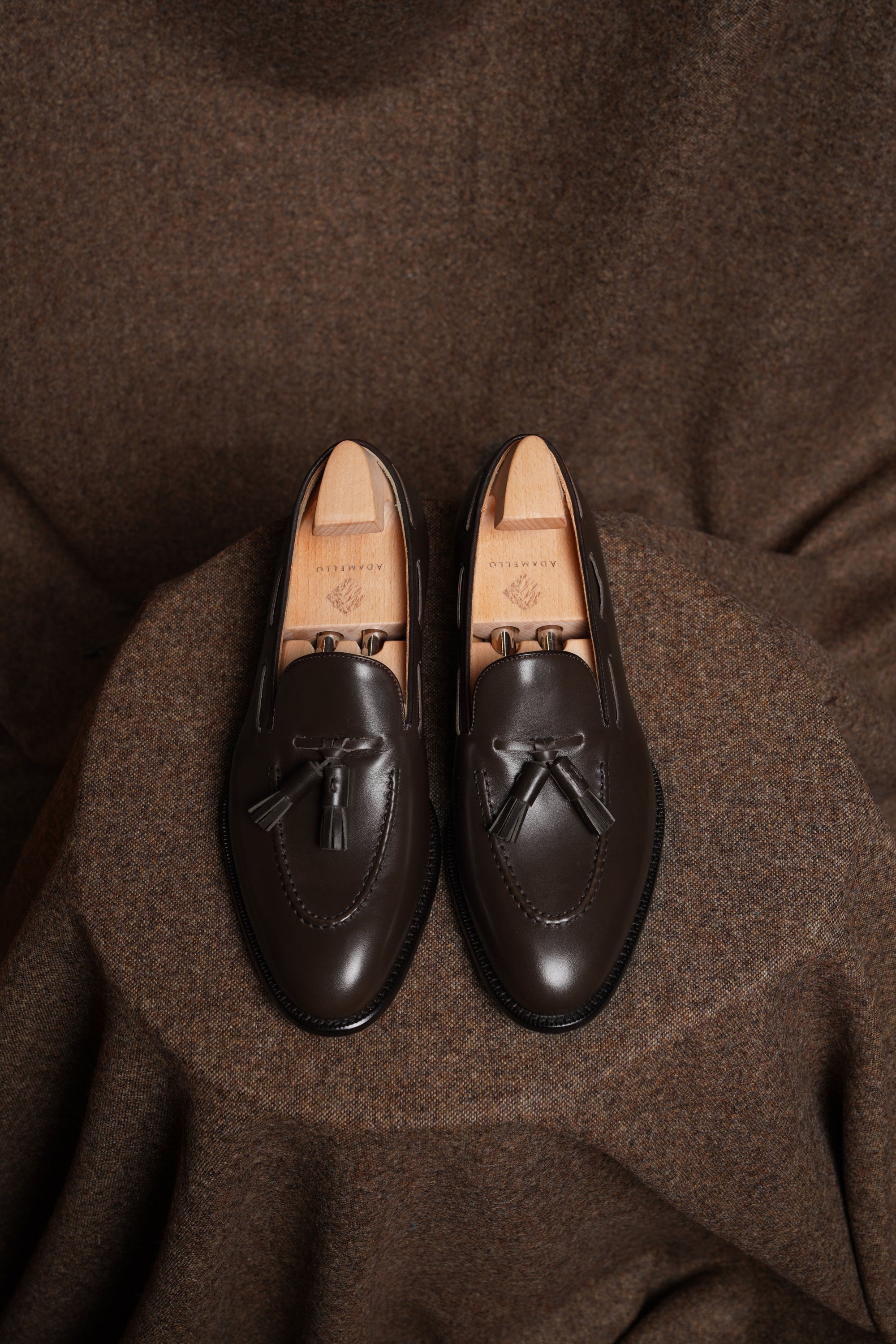 Adamello “Bellagio” Dark Brown Calf Tussel Loafer