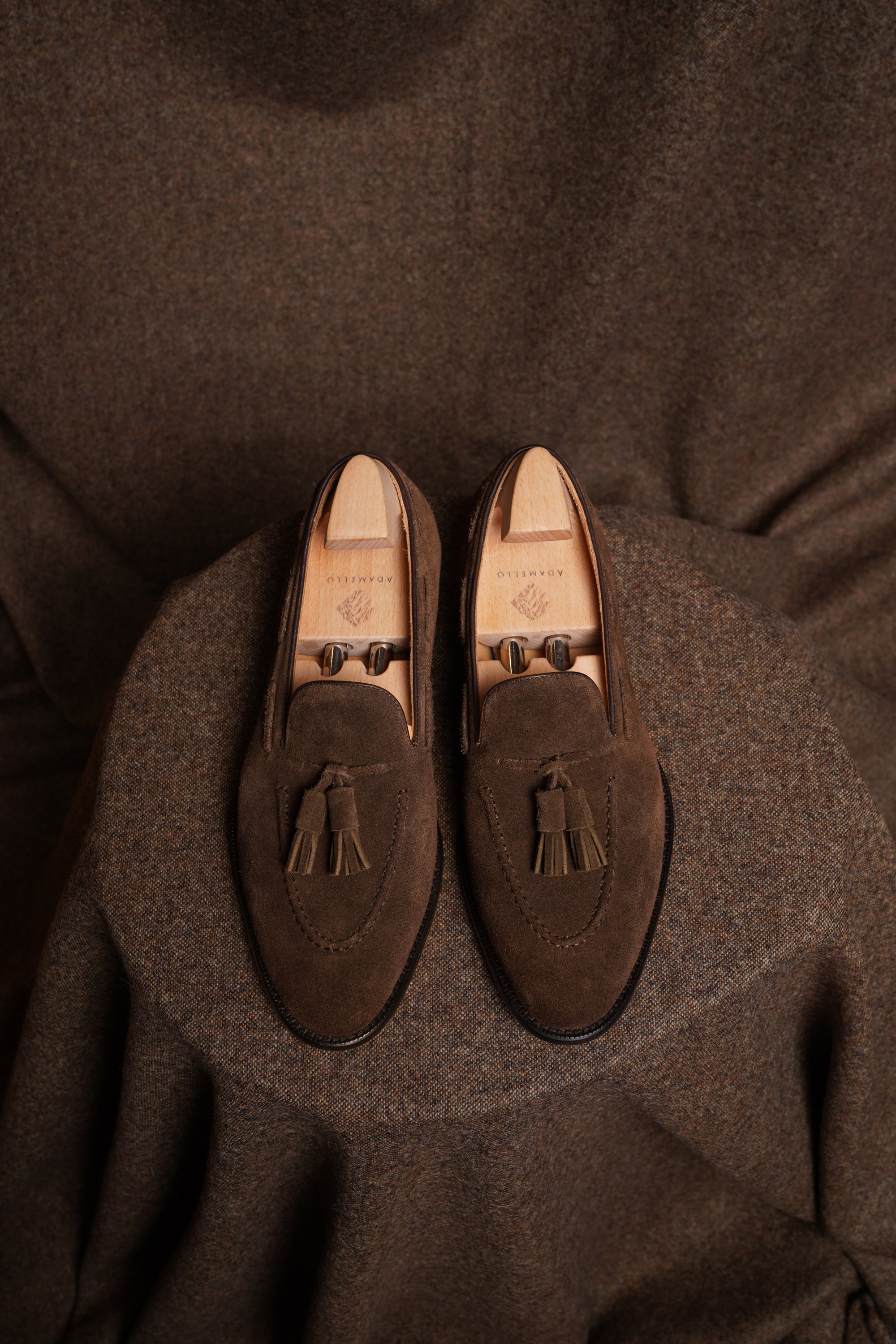 Adamello “Bellagio” Dark Brown Suede Tussel Loafer