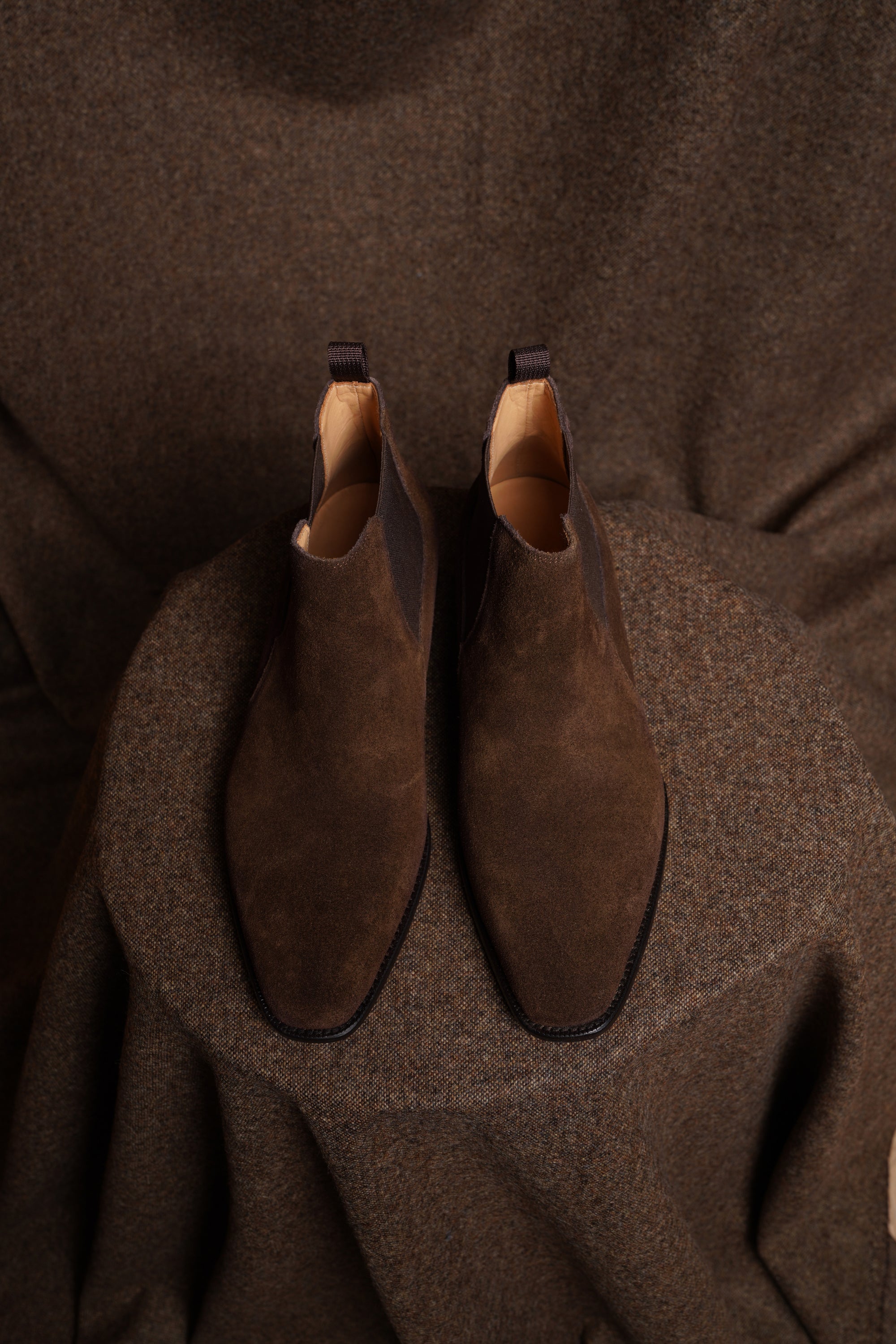 Adamello “Cortina” Dark Brown Suede Chelsea Boot