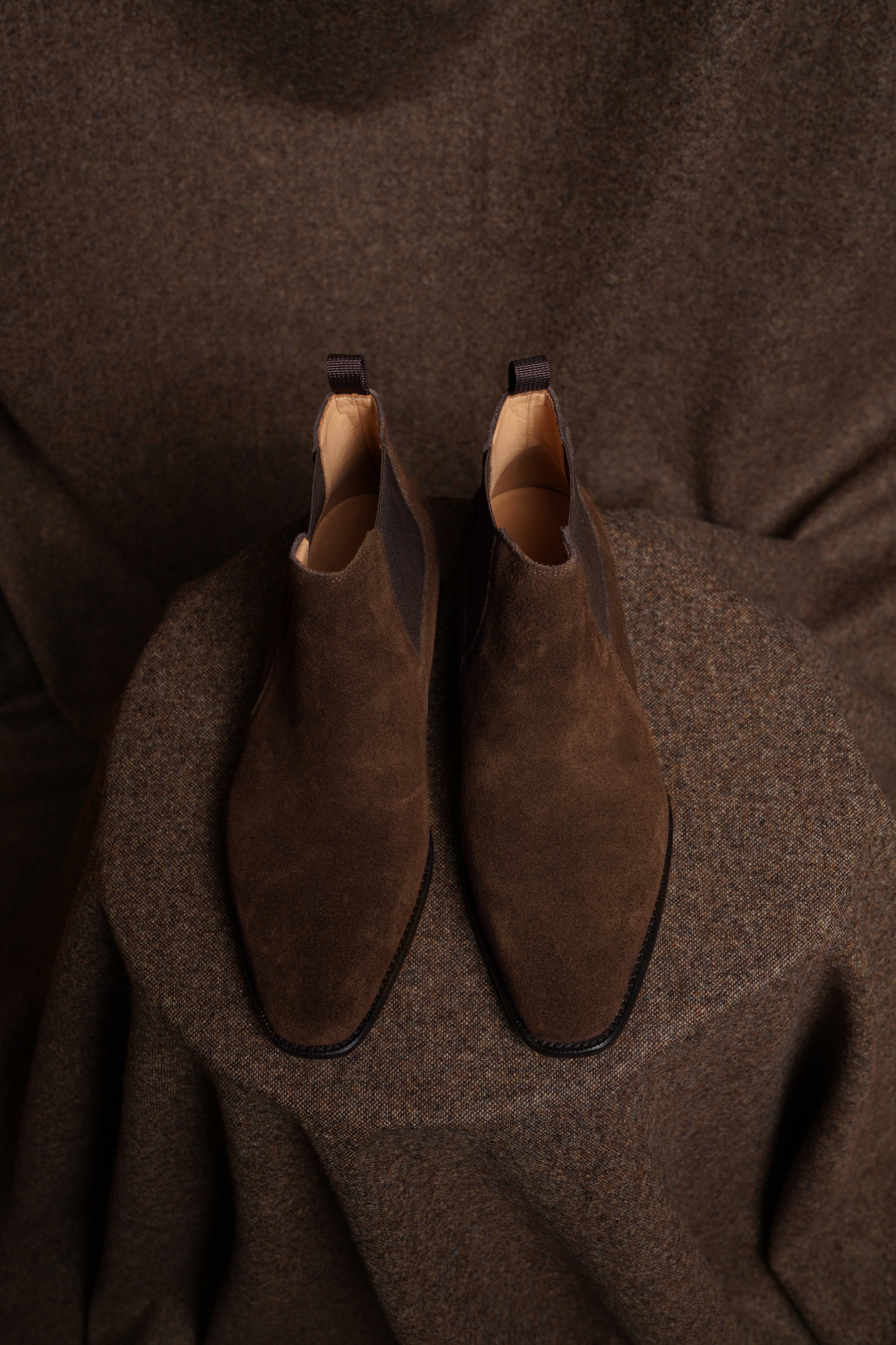 Adamello “Cortina” Dark Brown Suede Chelsea Boot