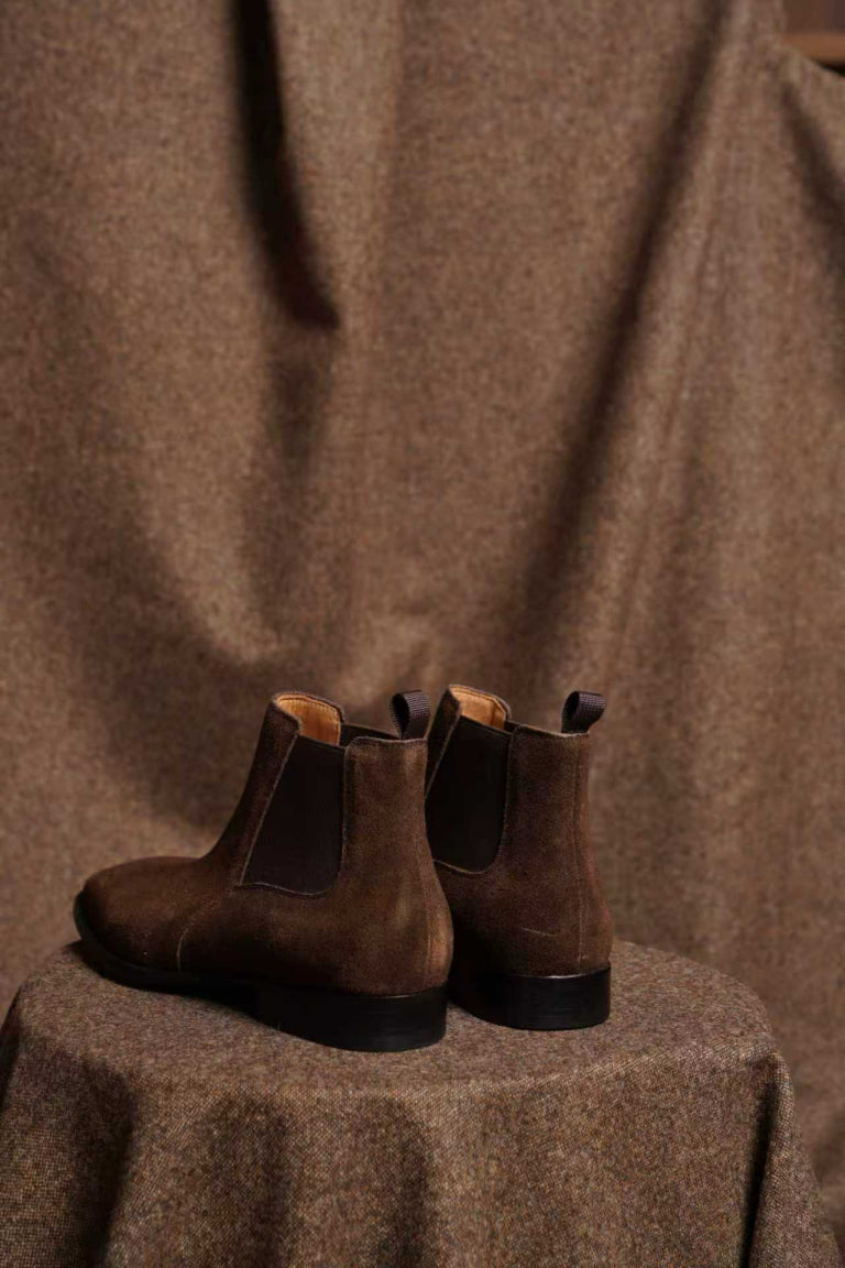 Adamello “Cortina” Dark Brown Suede Chelsea Boot