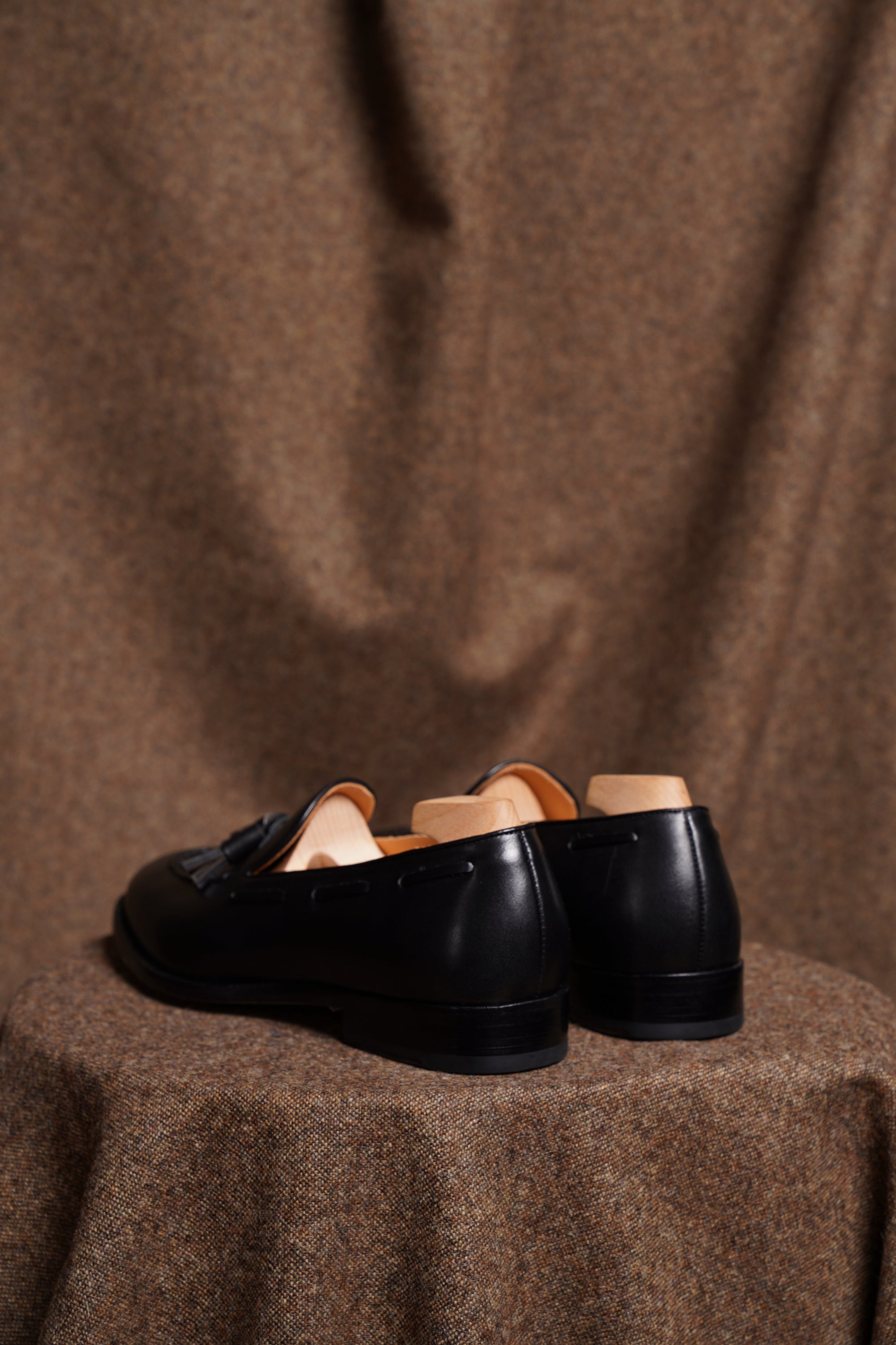 Adamello “Bellagio” Black Calf Tussel Loafer