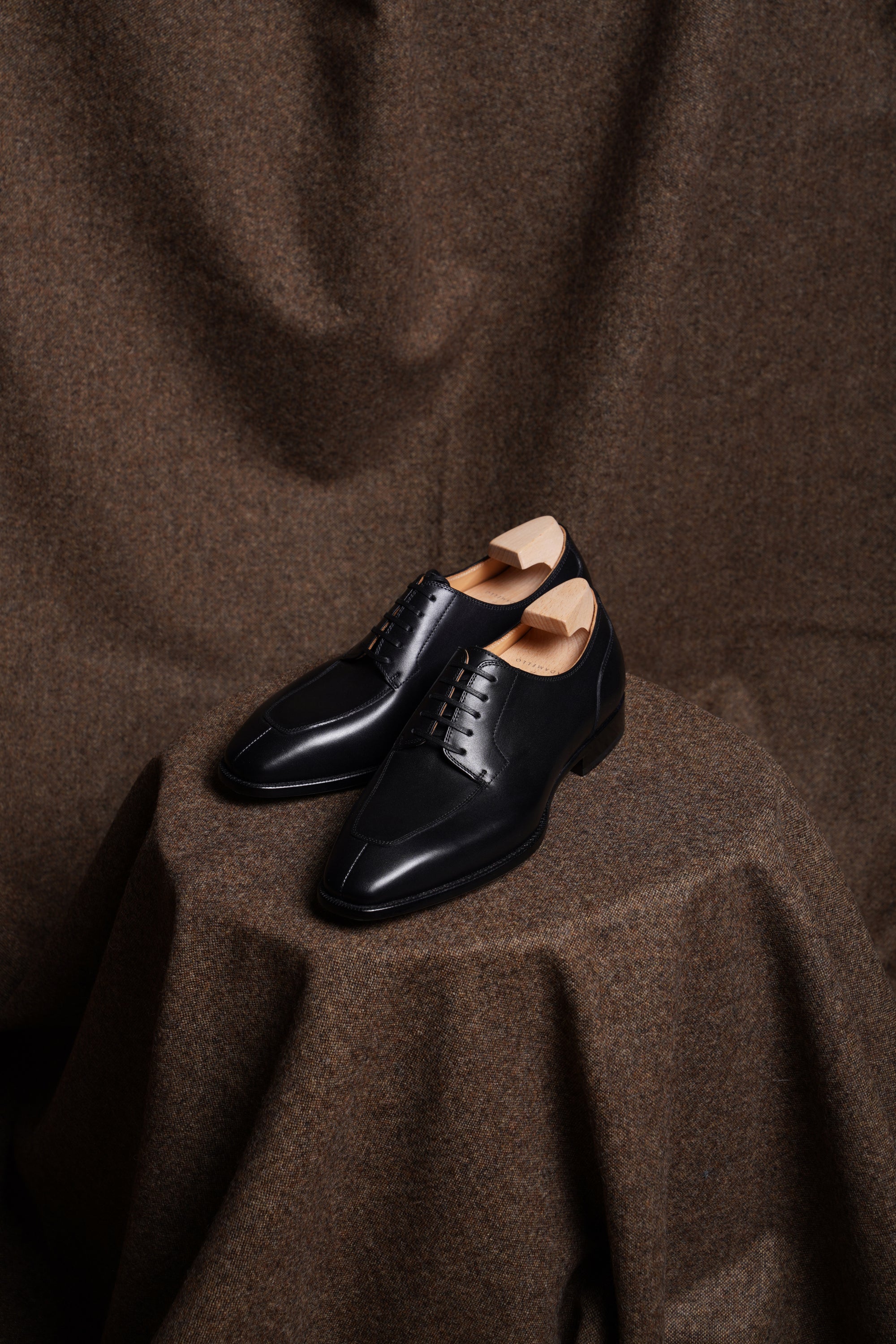 Adamello “Bologna” Black Calf Split-Toe Derby