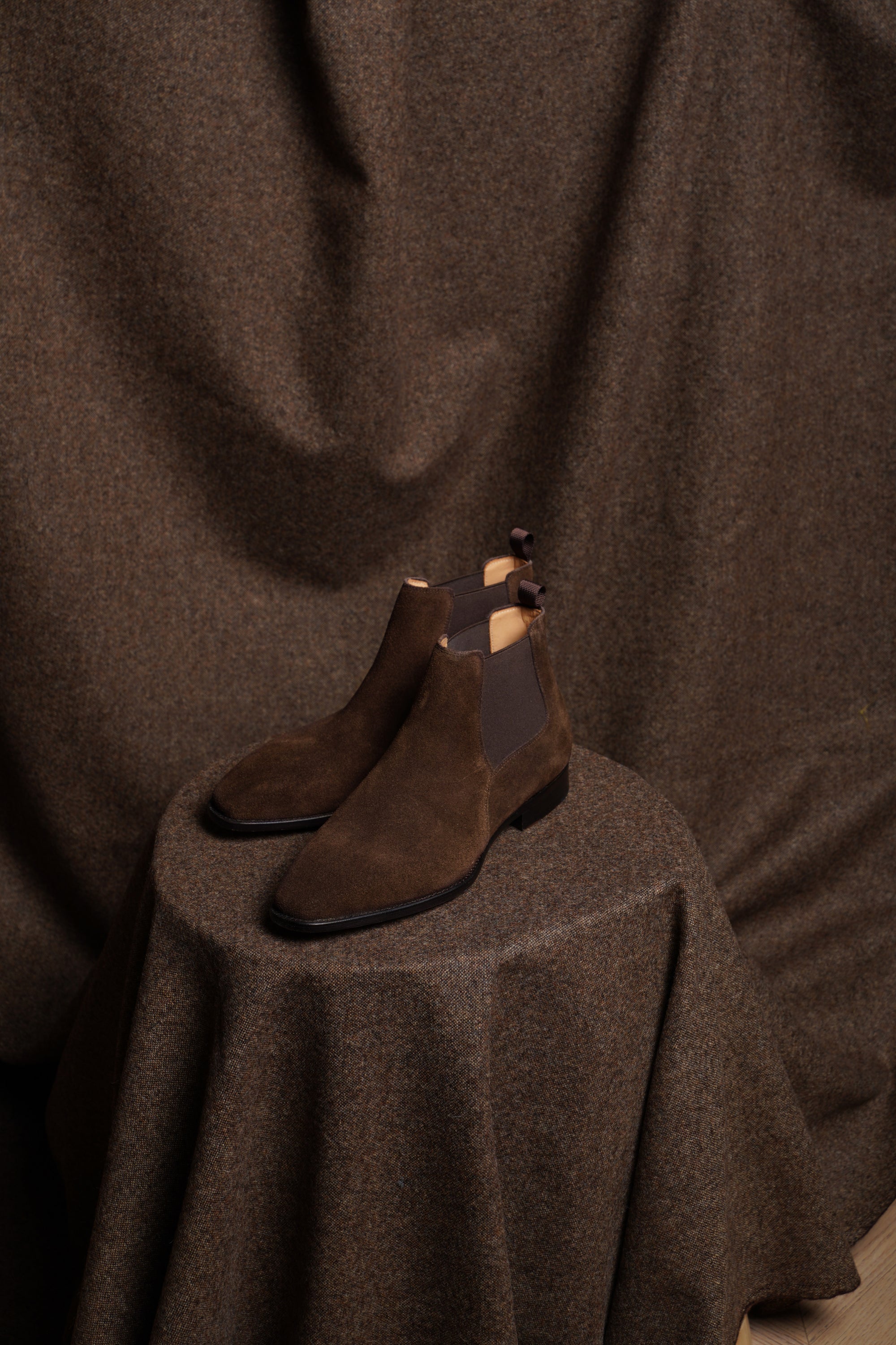 Adamello “Cortina” Dark Brown Suede Chelsea Boot