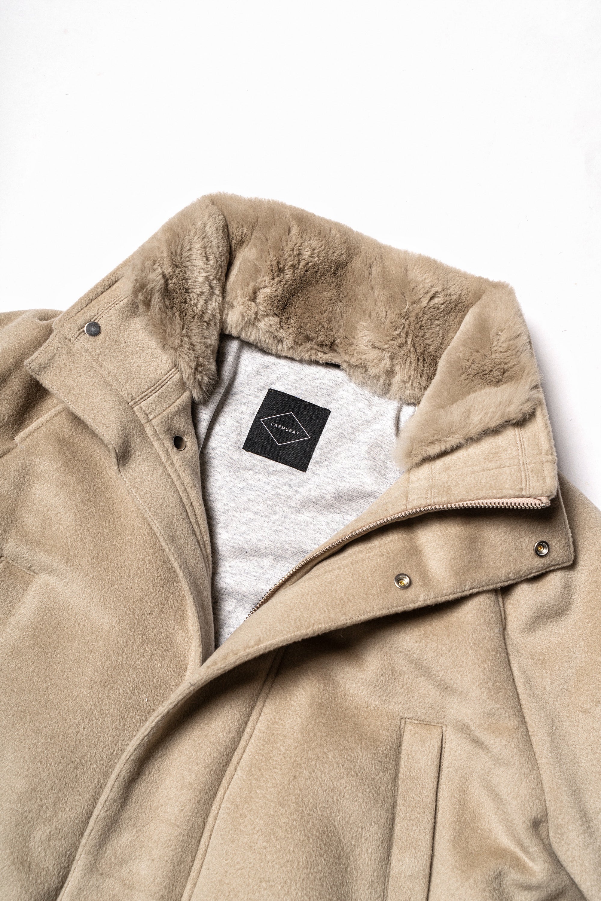 Almond Wool Cashmere Down Ski Jacket #267