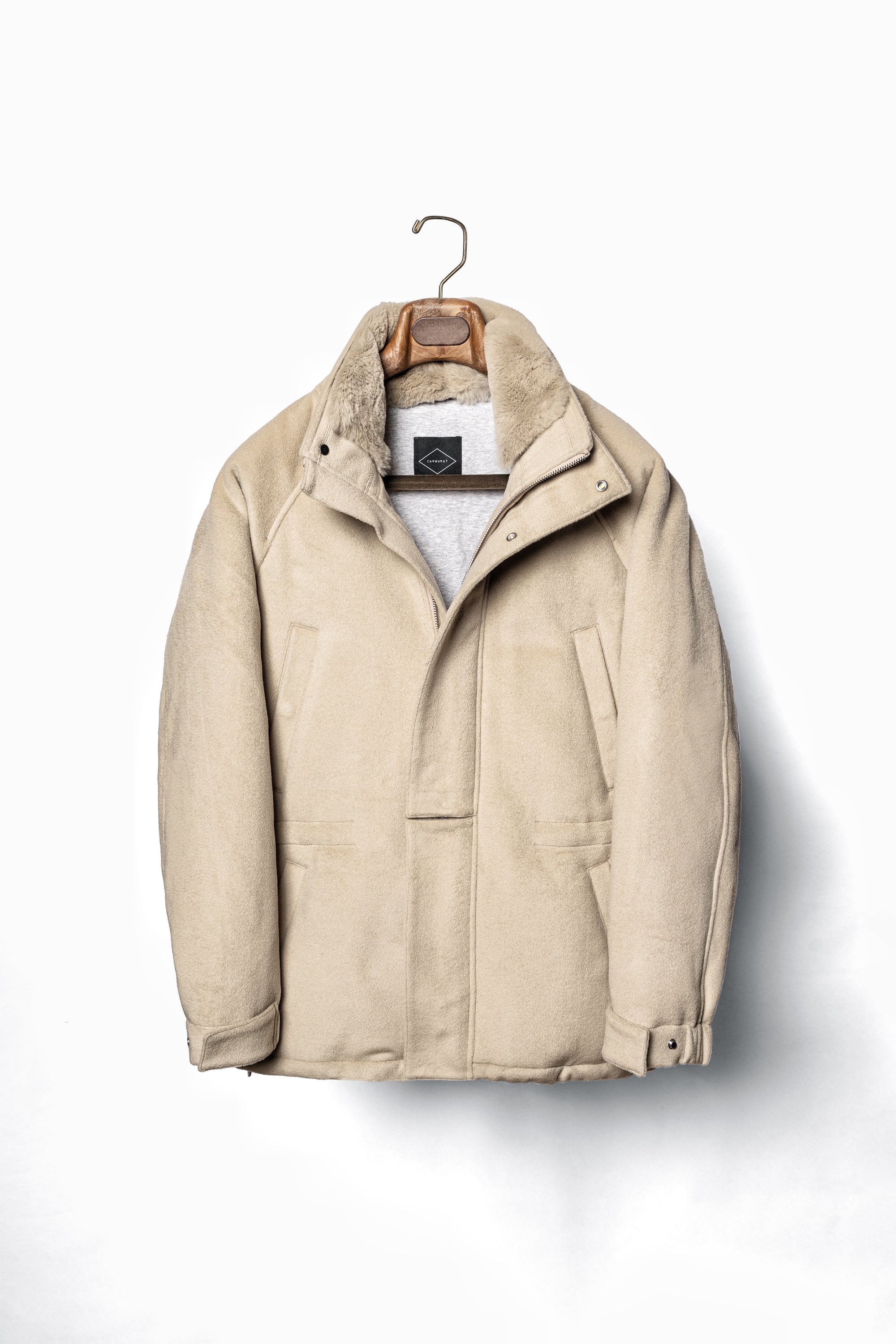 Almond Wool Cashmere Down Ski Jacket #267