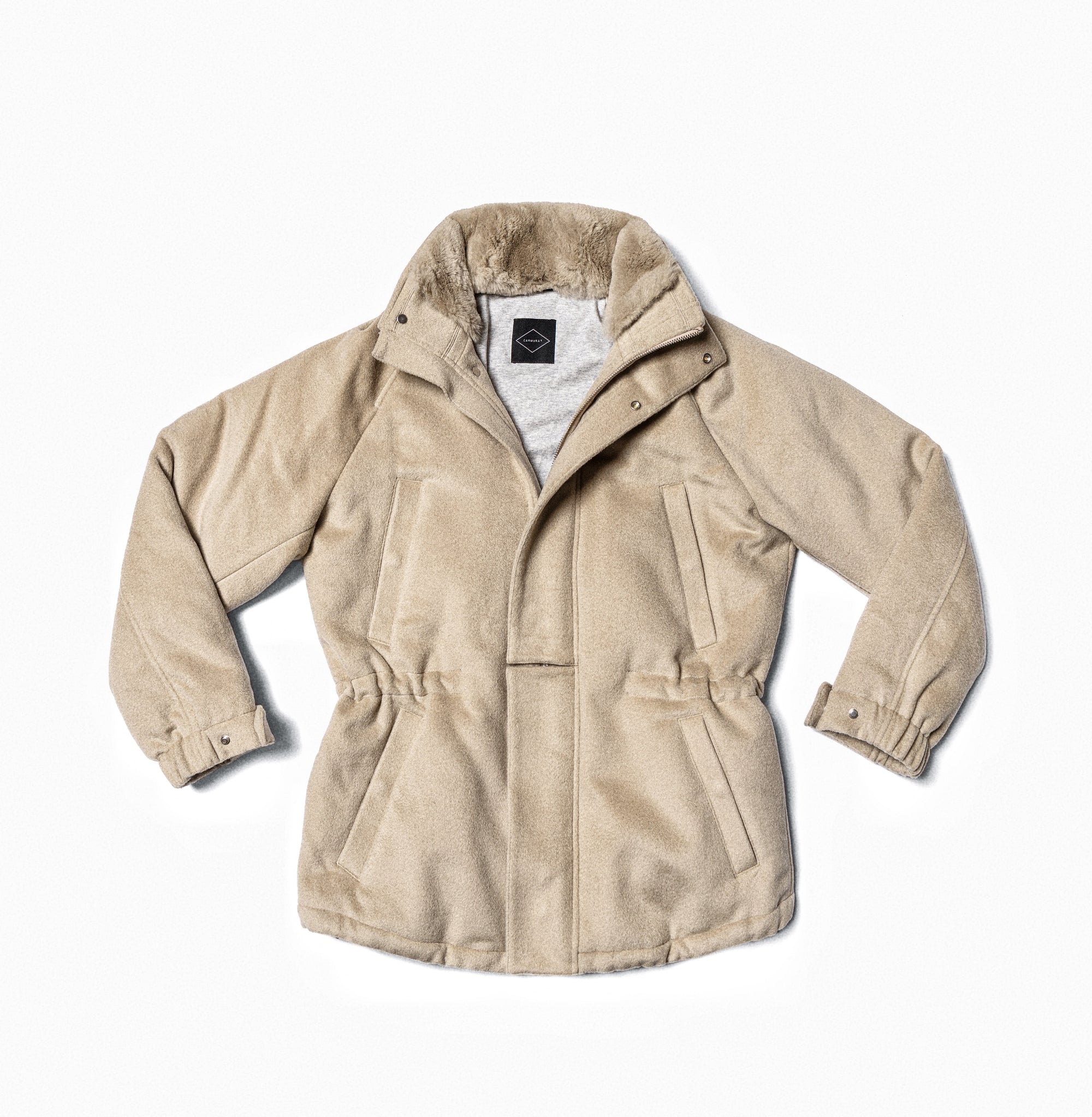 Almond Wool Cashmere Down Ski Jacket #267