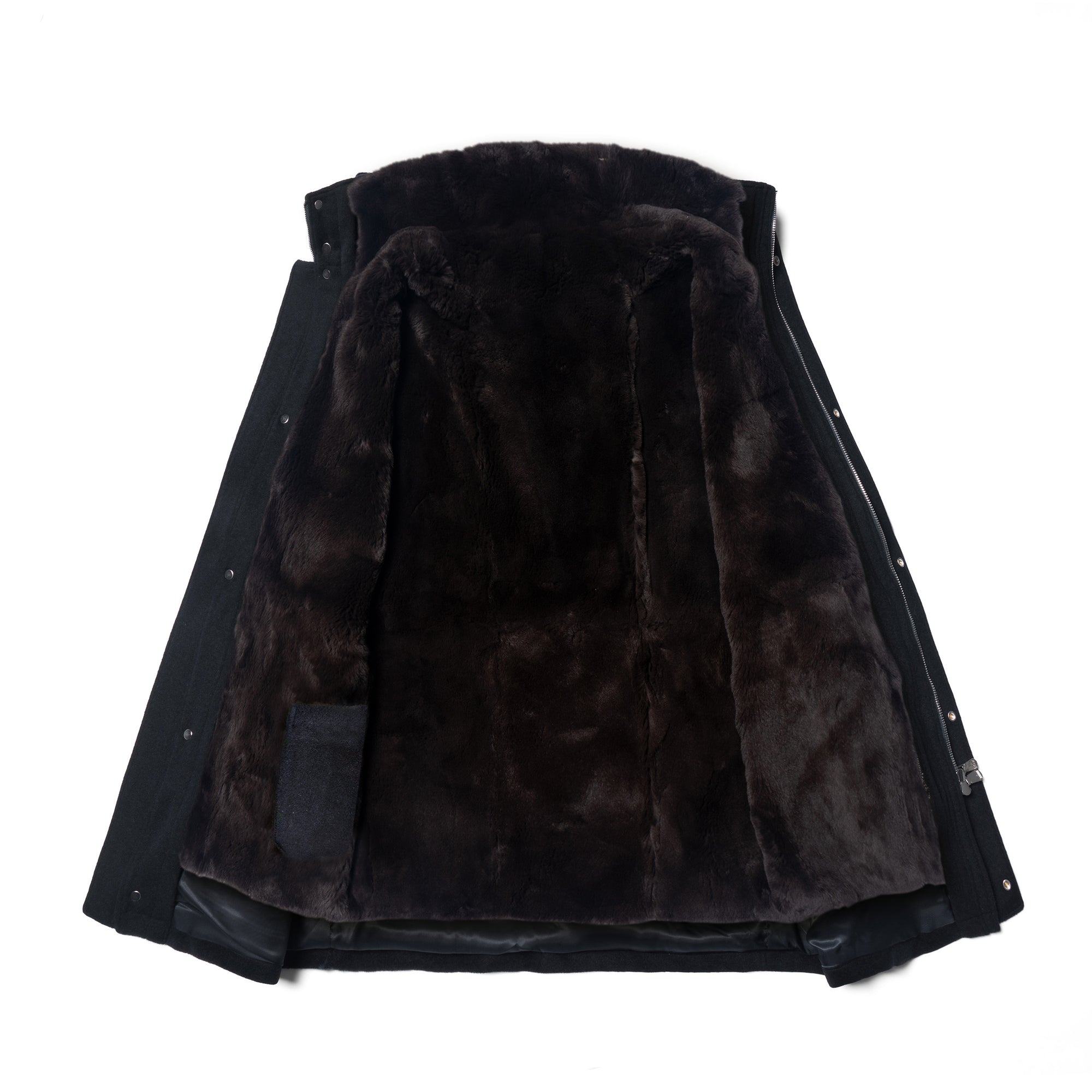 Navy Wool Cashmere Parka #268