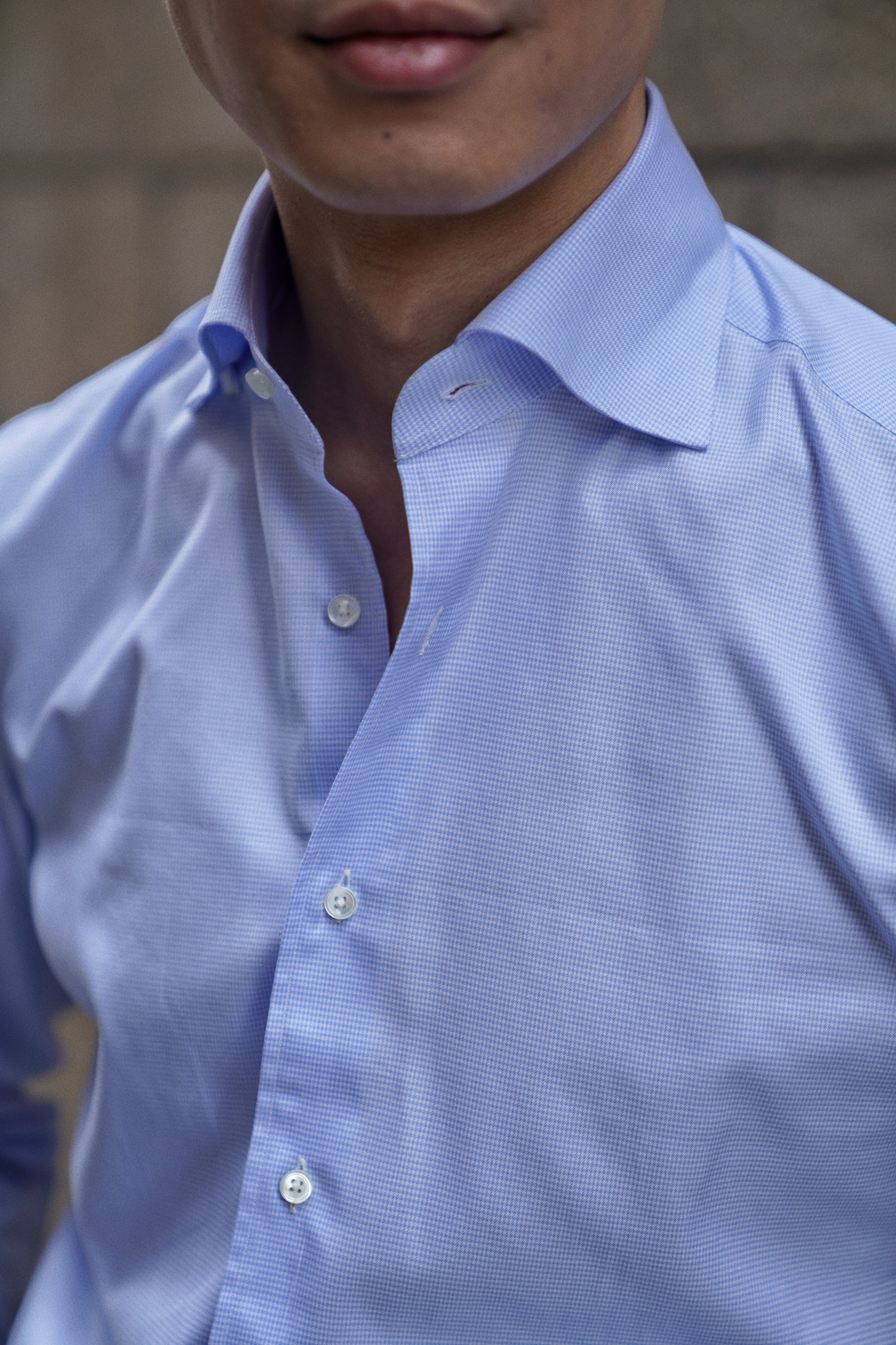 Classic Houndstooth/Stripe Cotton Shirt