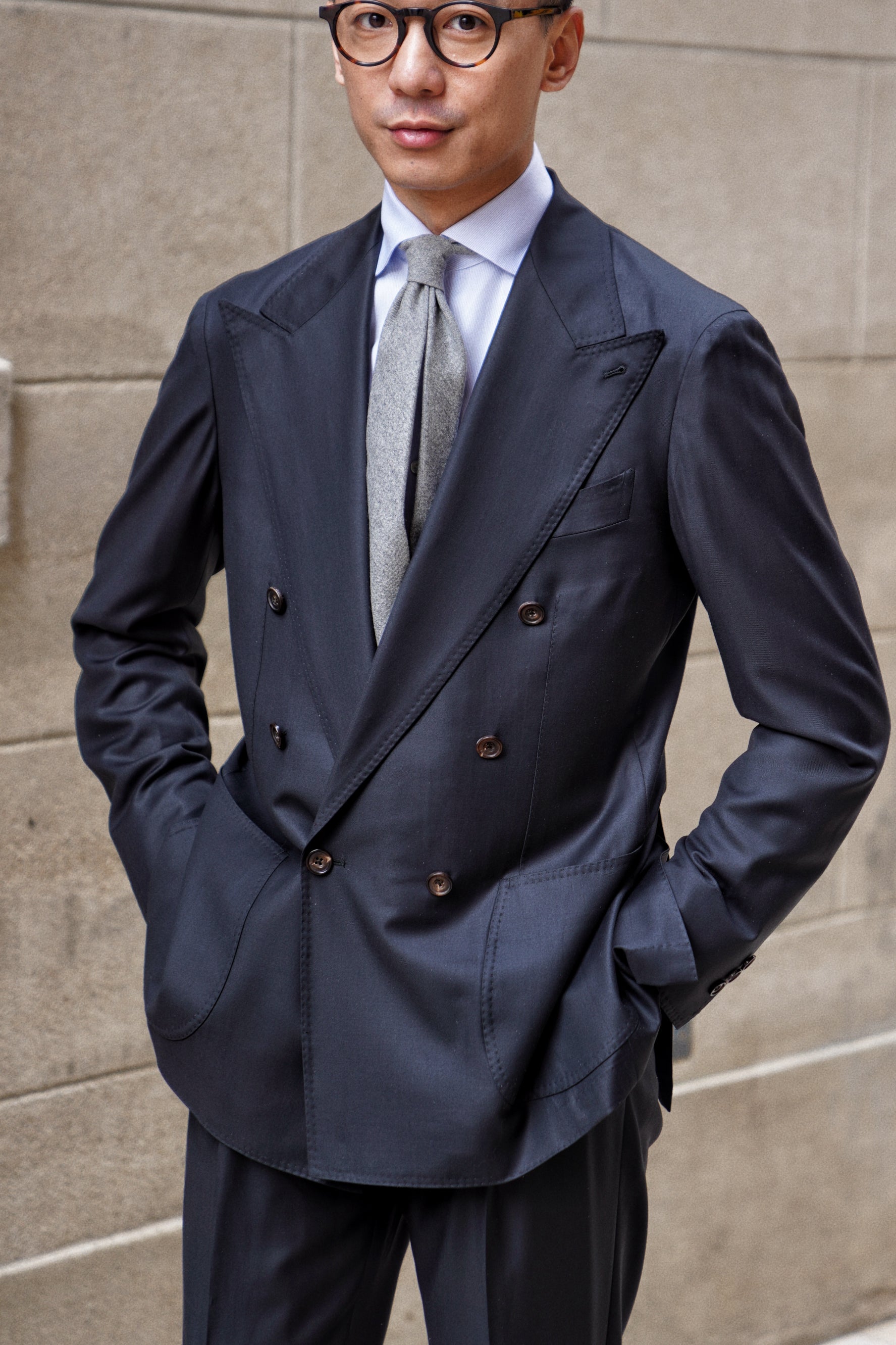 Classic Houndstooth/Stripe Cotton Shirt