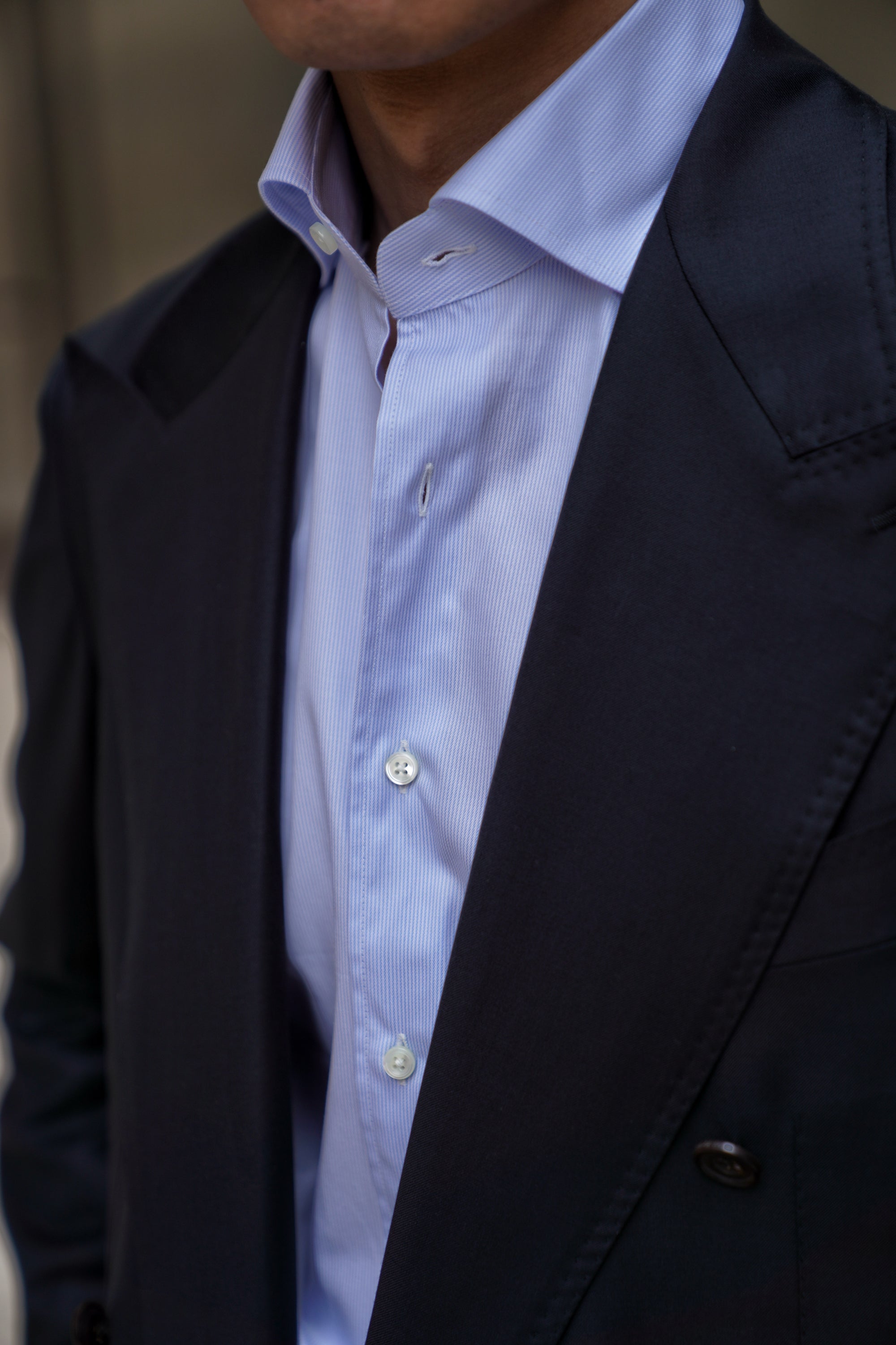 Classic Houndstooth/Stripe Cotton Shirt