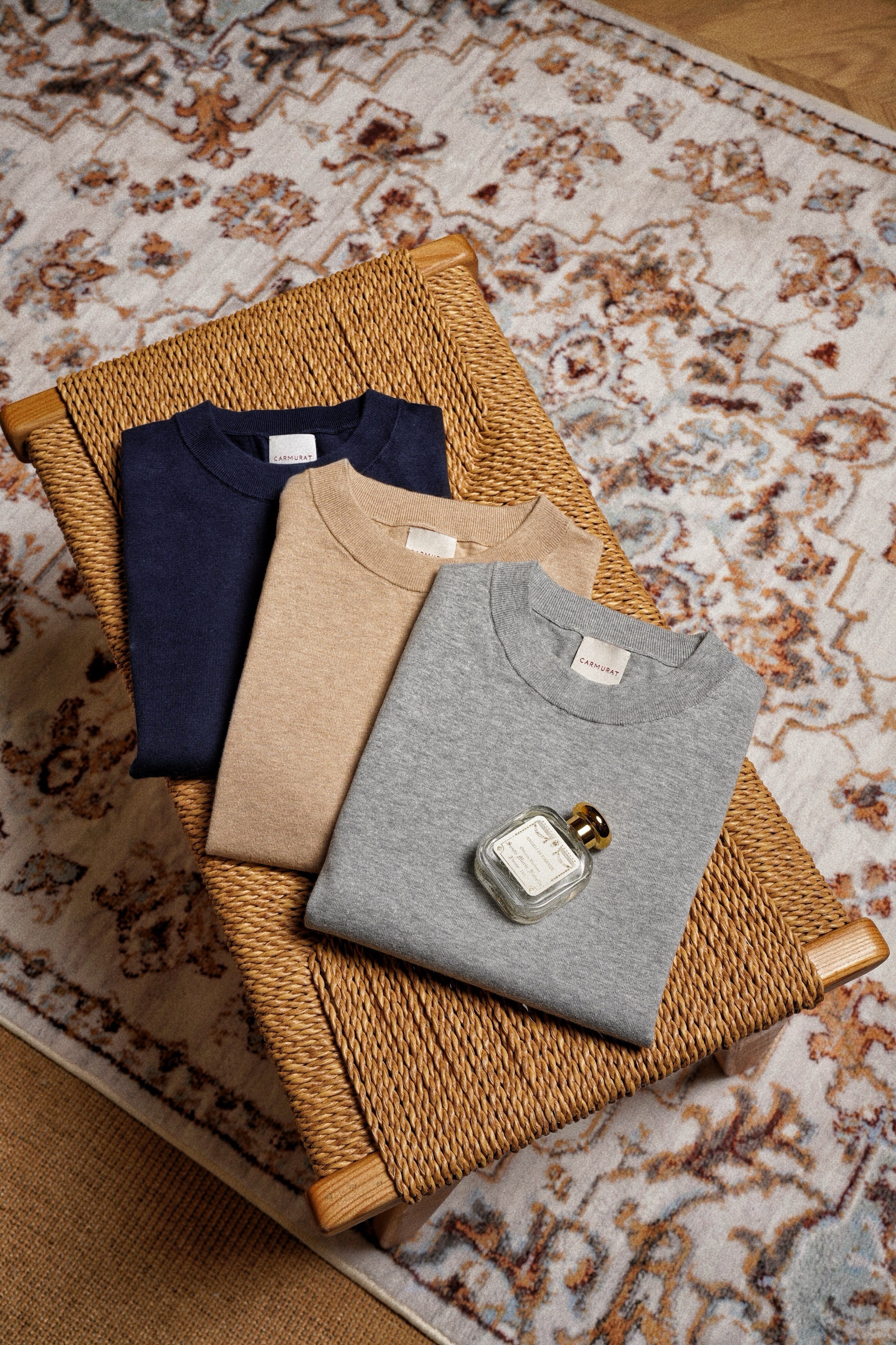Camel / Grey / Navy Cotton Hemp Crew Neck