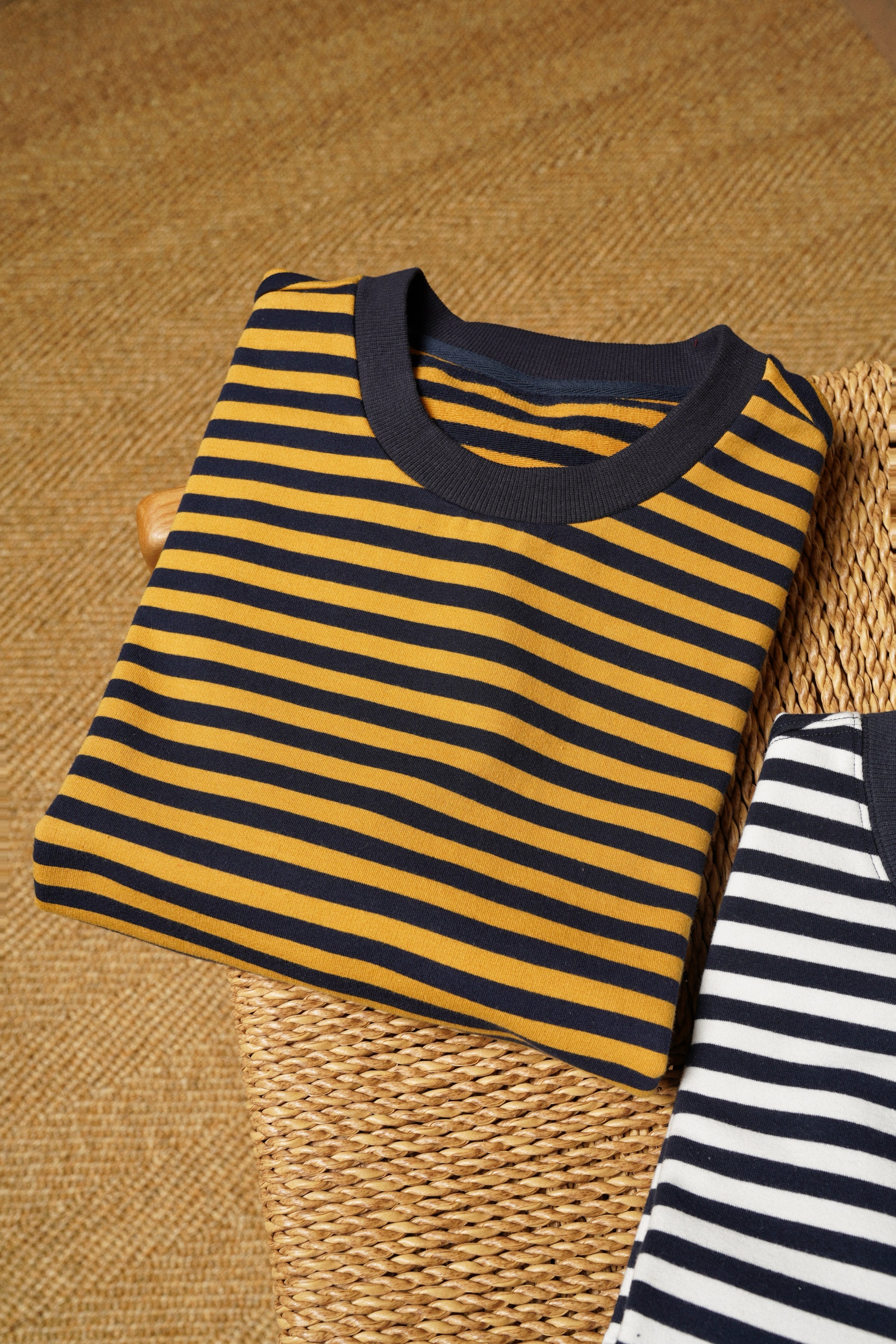 “Final Week” Short Sleeve Narrow Stripe Breton Top
