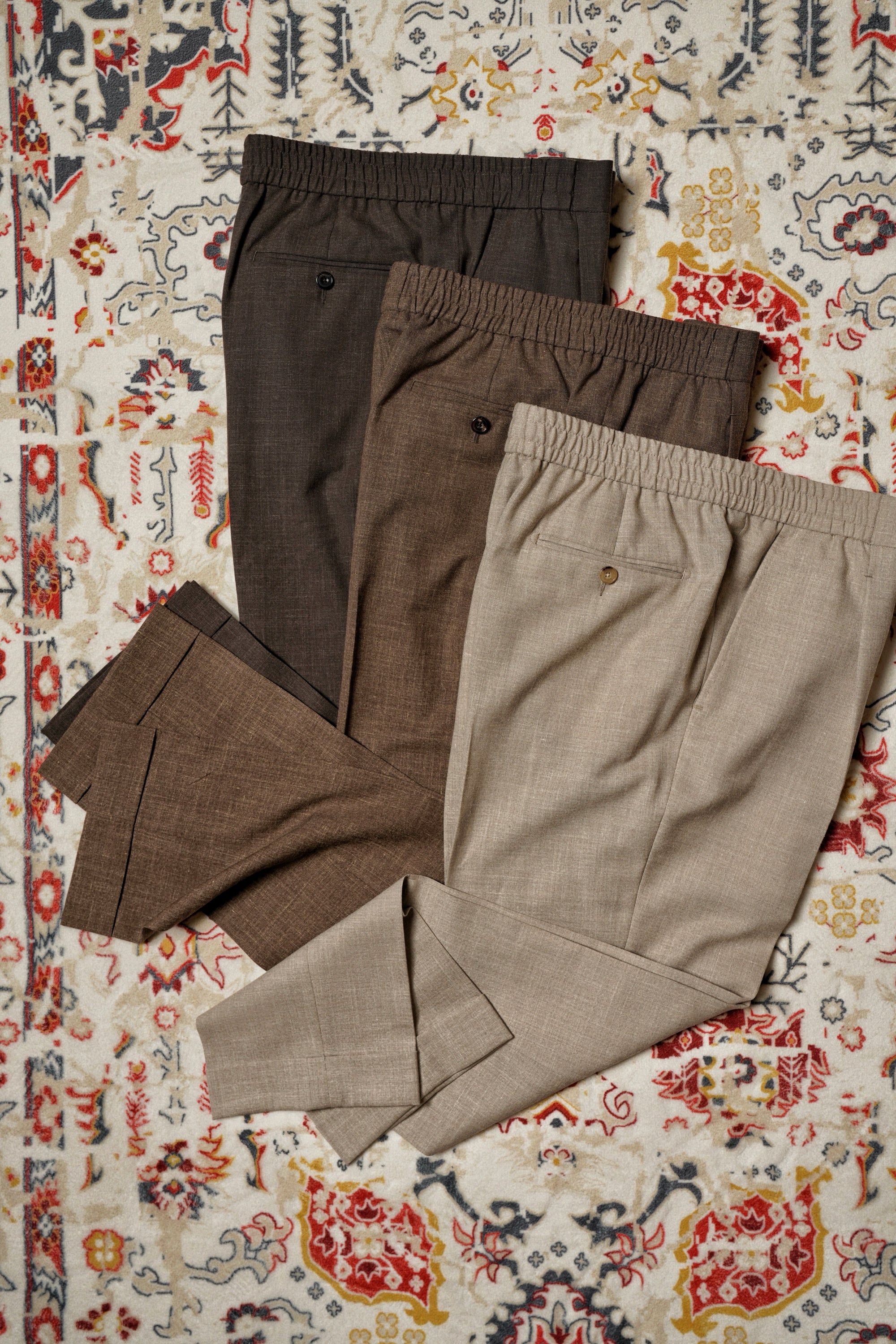 Silk Linen Wool Drawstring Trousers #731 #734 #736