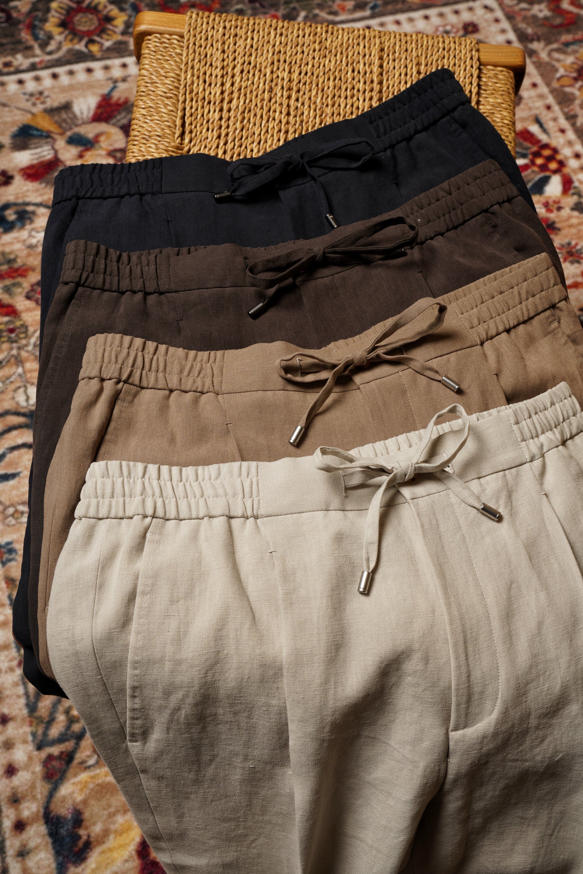 MTO Solbiati Art Du Lin Linen Drawstring Trousers