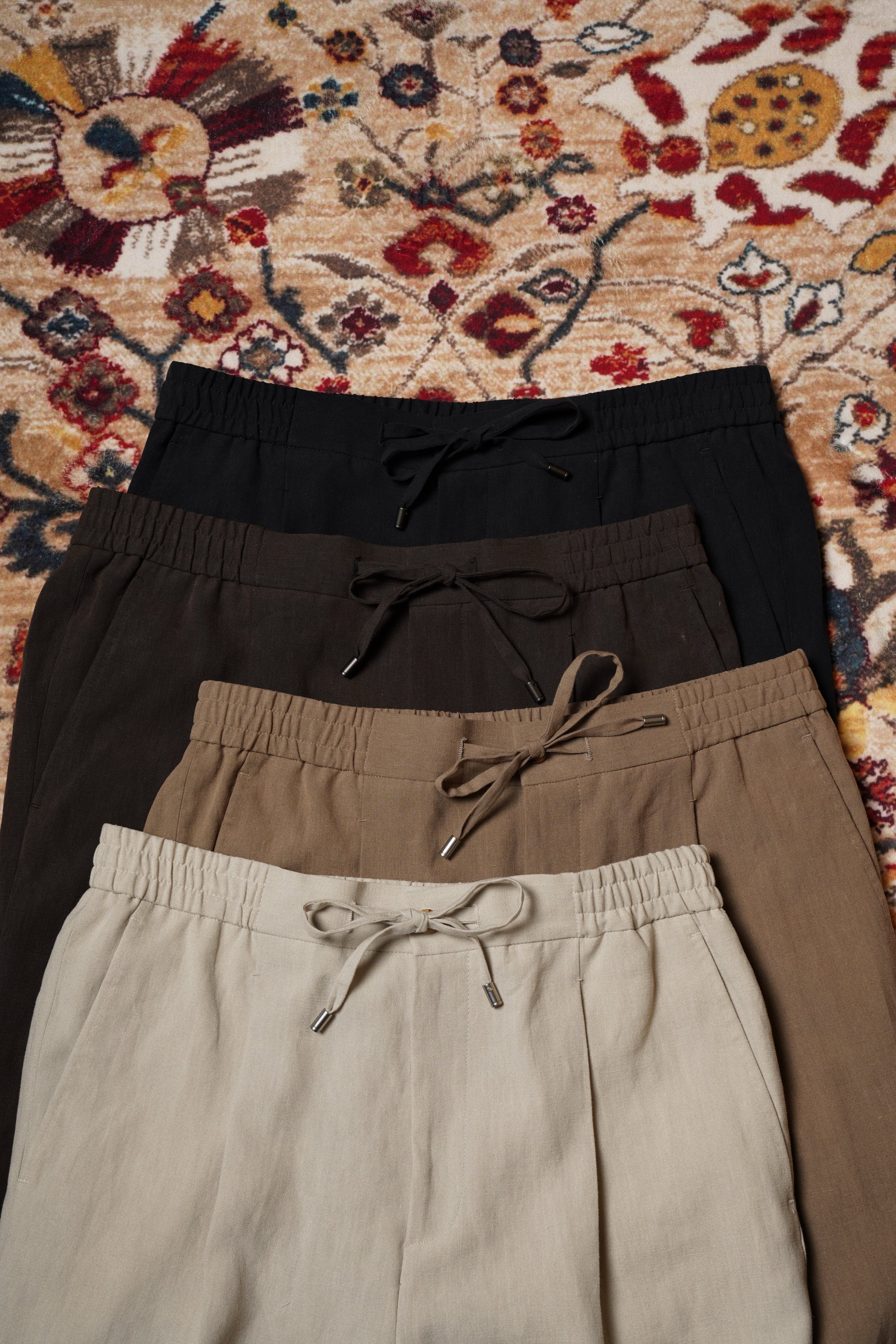 MTO Solbiati Art Du Lin Linen Drawstring Trousers