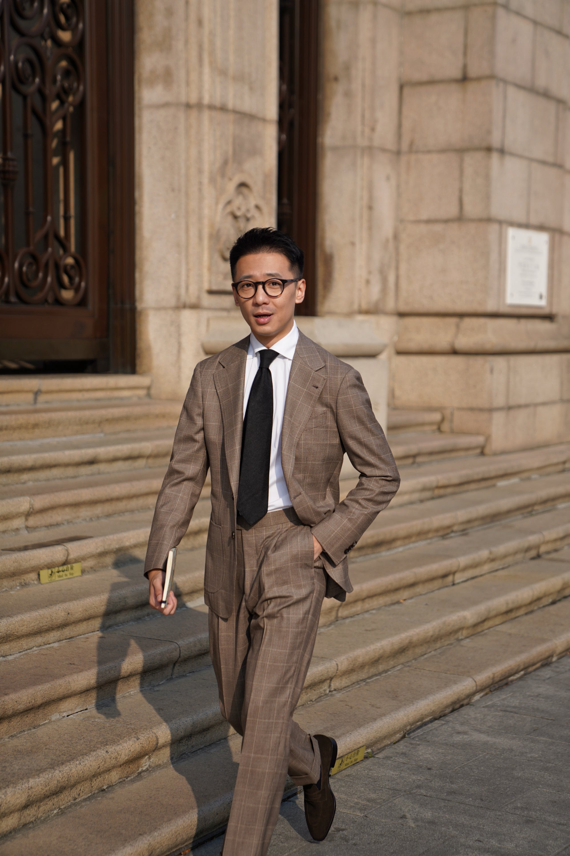 MTO Mocha Glen Check 17 Micron 130s Suit #421