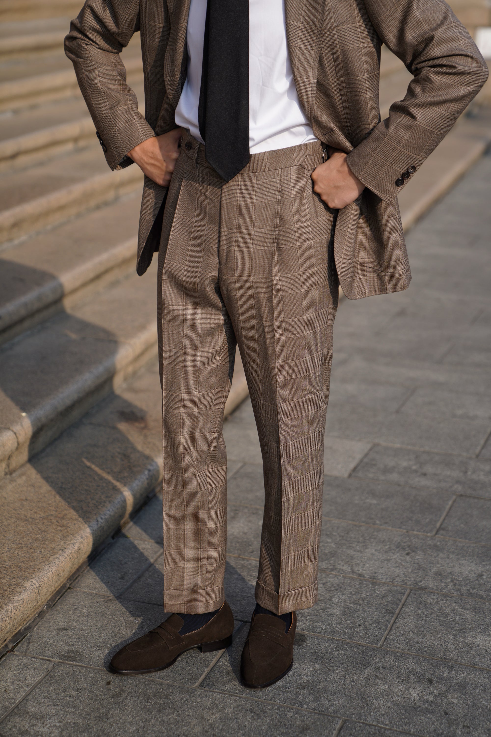 MTO Mocha Glen Check 17 Micron 130s Suit #421
