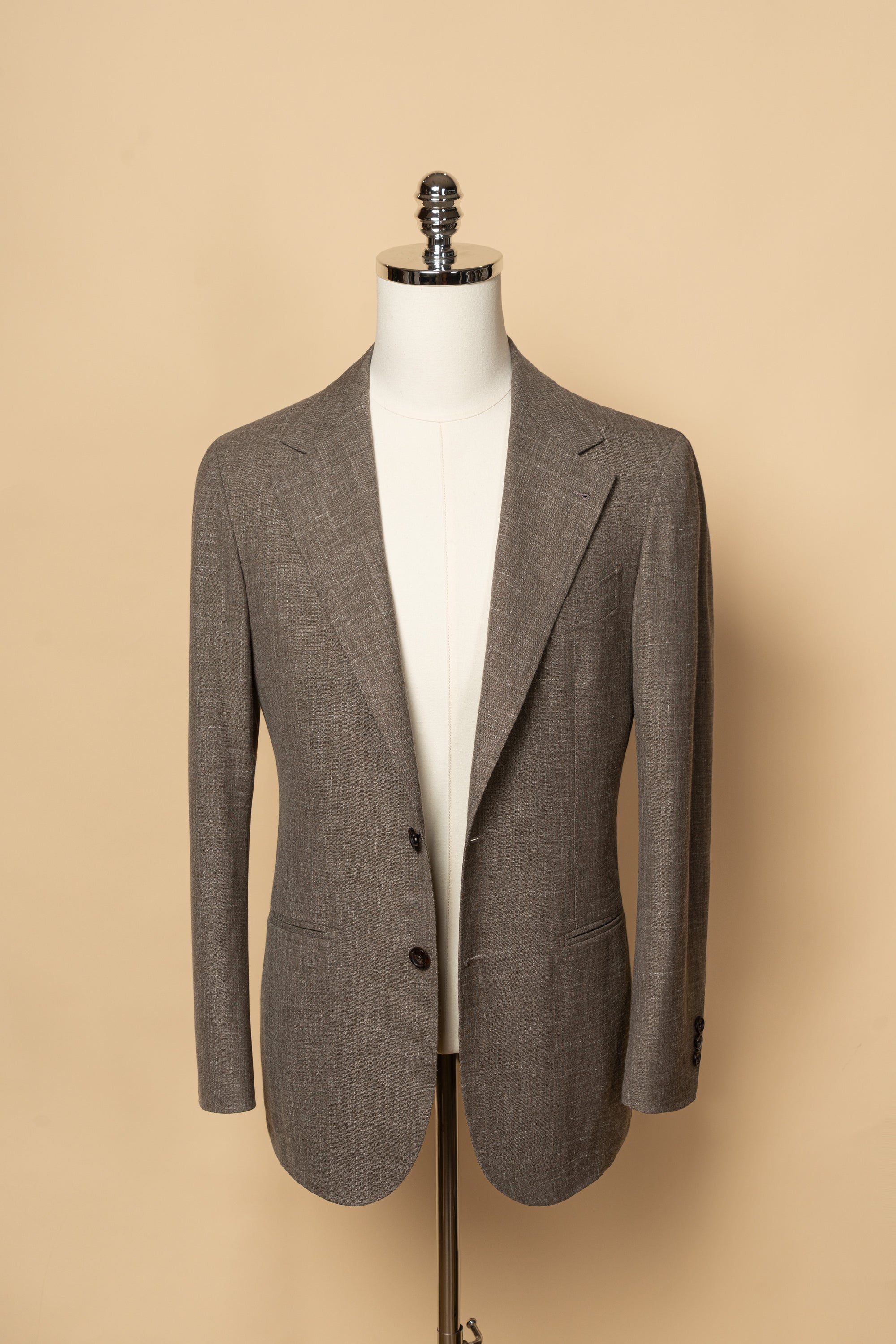 MTO Mocha Silk Linen Wool Jacket