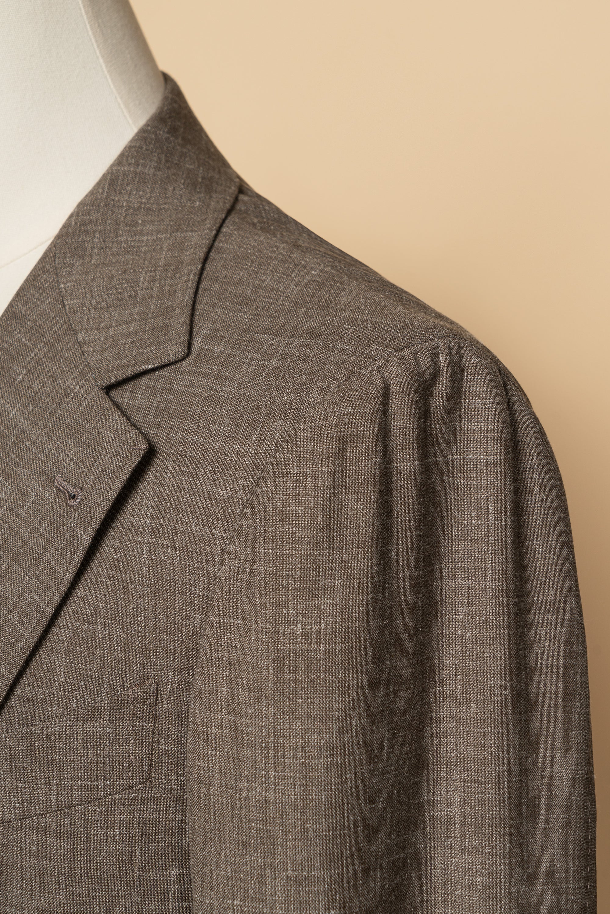 MTO Mocha Silk Linen Wool Jacket