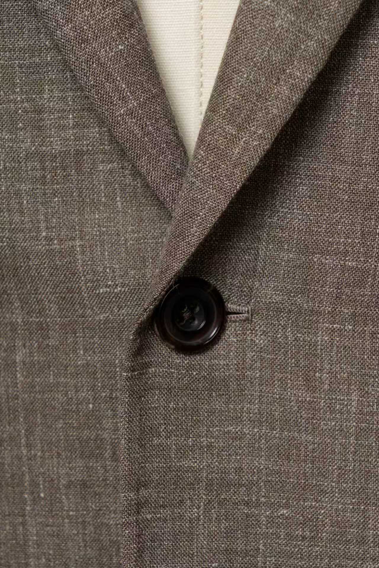 MTO Mocha Silk Linen Wool Jacket
