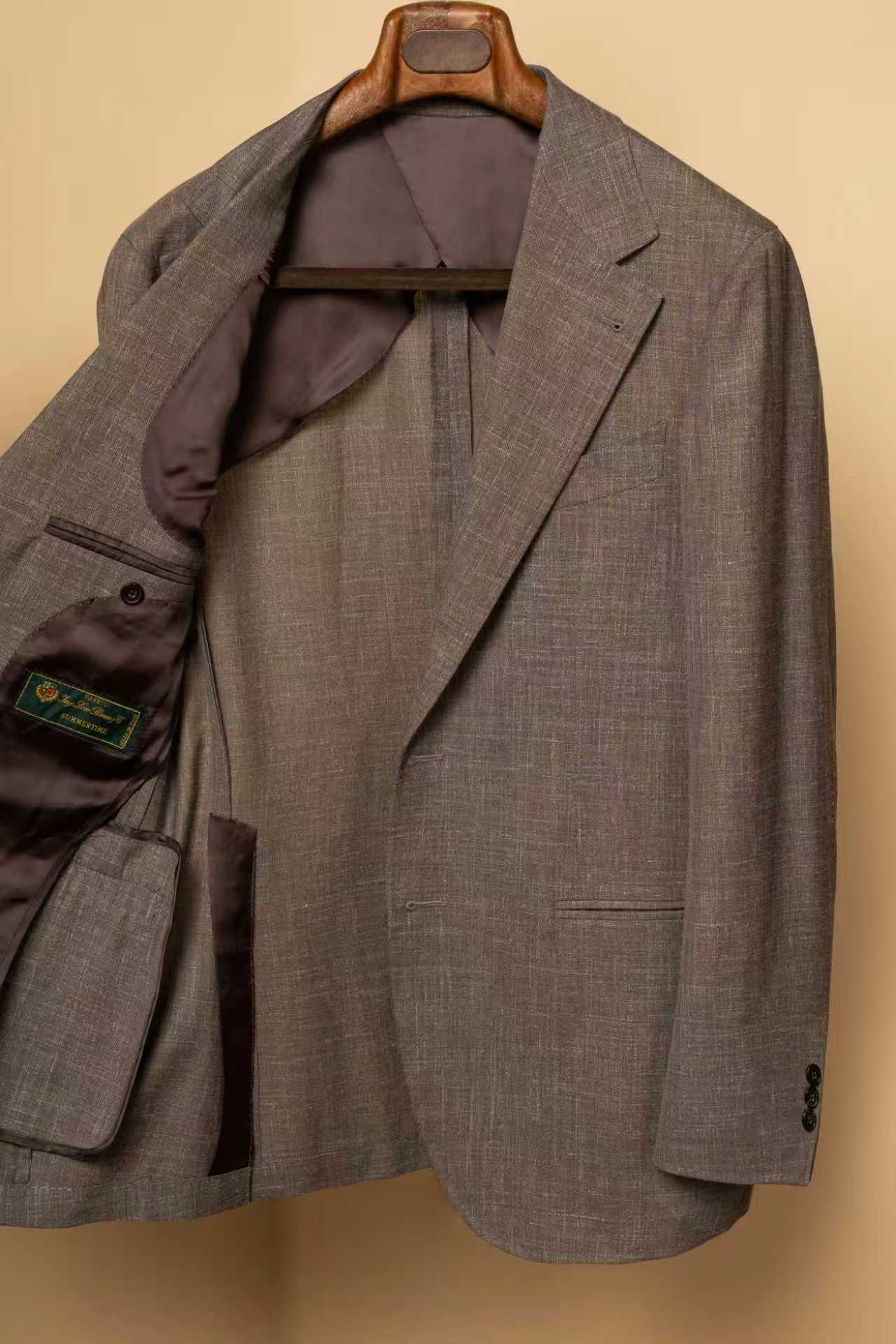 MTO Mocha Silk Linen Wool Jacket