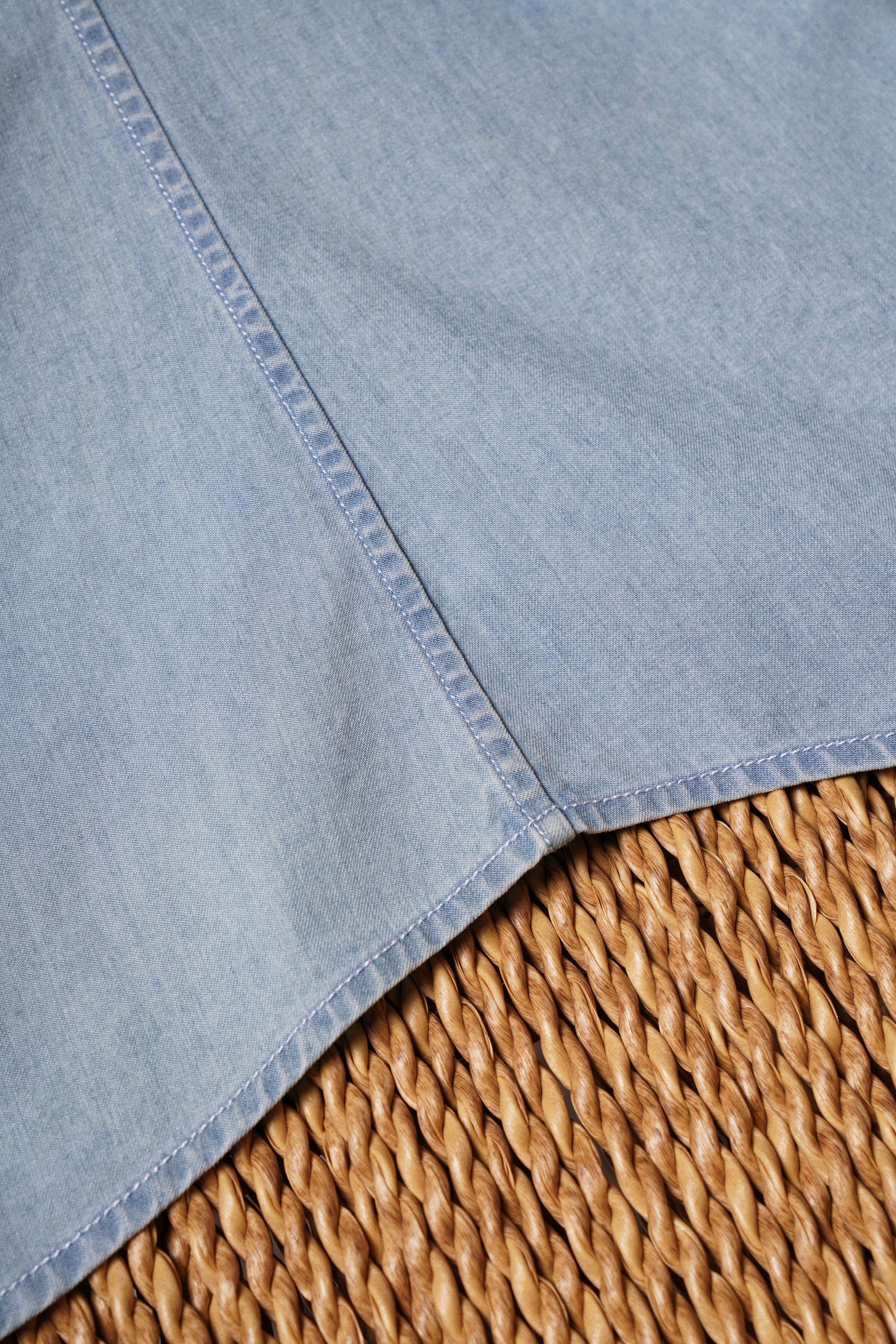 Bleach Washed Button Down Denim Shirt