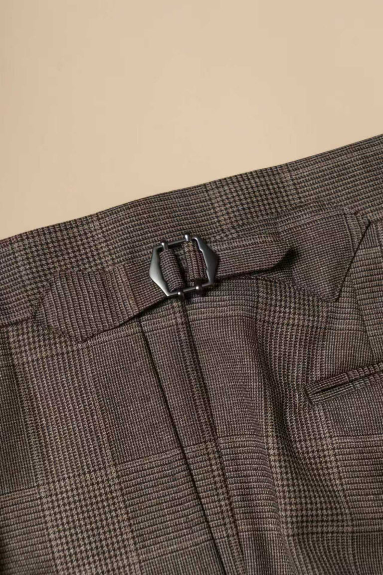 MTO Mocha Glen Check 17 Micron 130s Suit #421