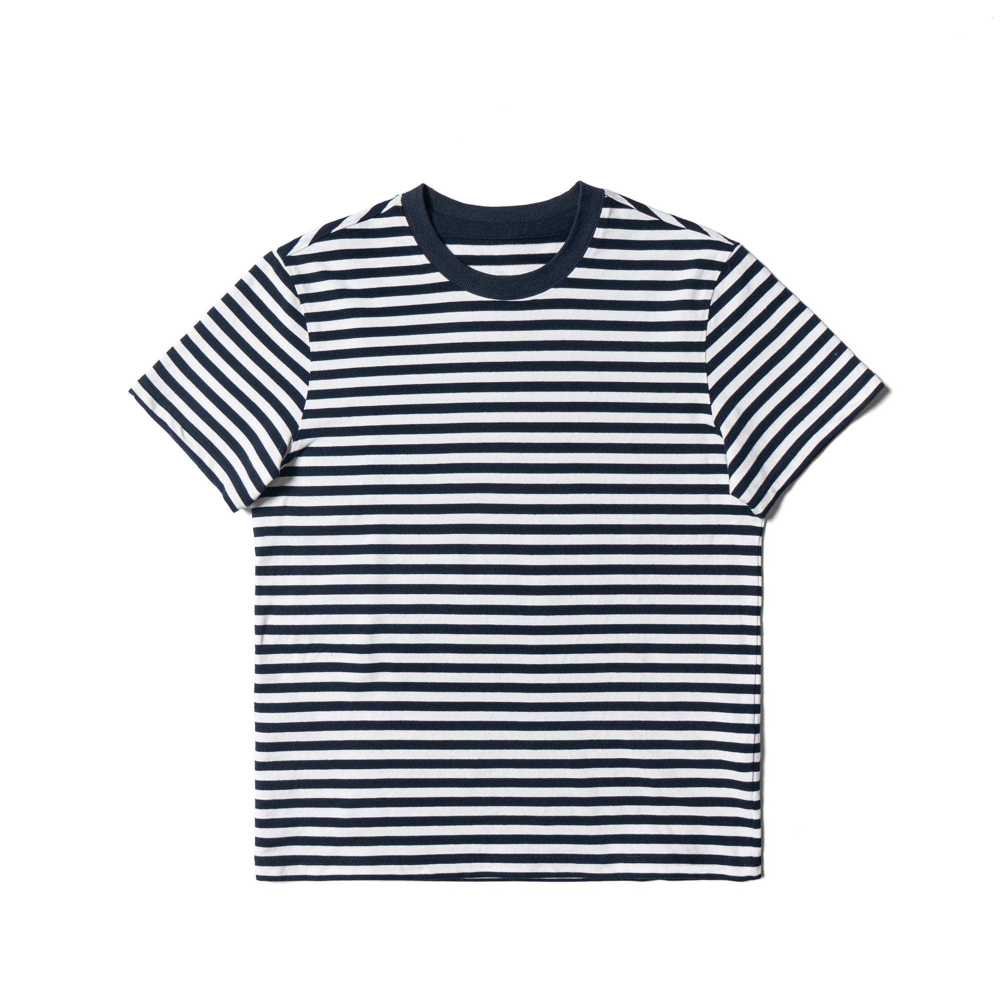 “Final Week” Short Sleeve Narrow Stripe Breton Top